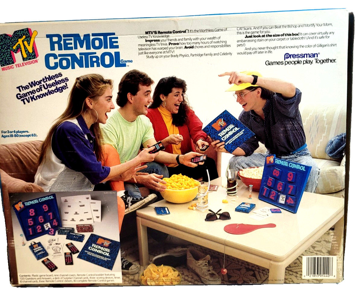 VTG 1989 “MTV Remote Control” Trivia Board Game Pressman used 80’s Music