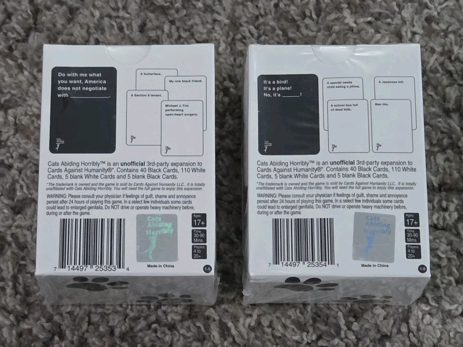 Cats Abiding Horribly Episodes 2 II 3 III Cards Against Humanity Expansion Packs