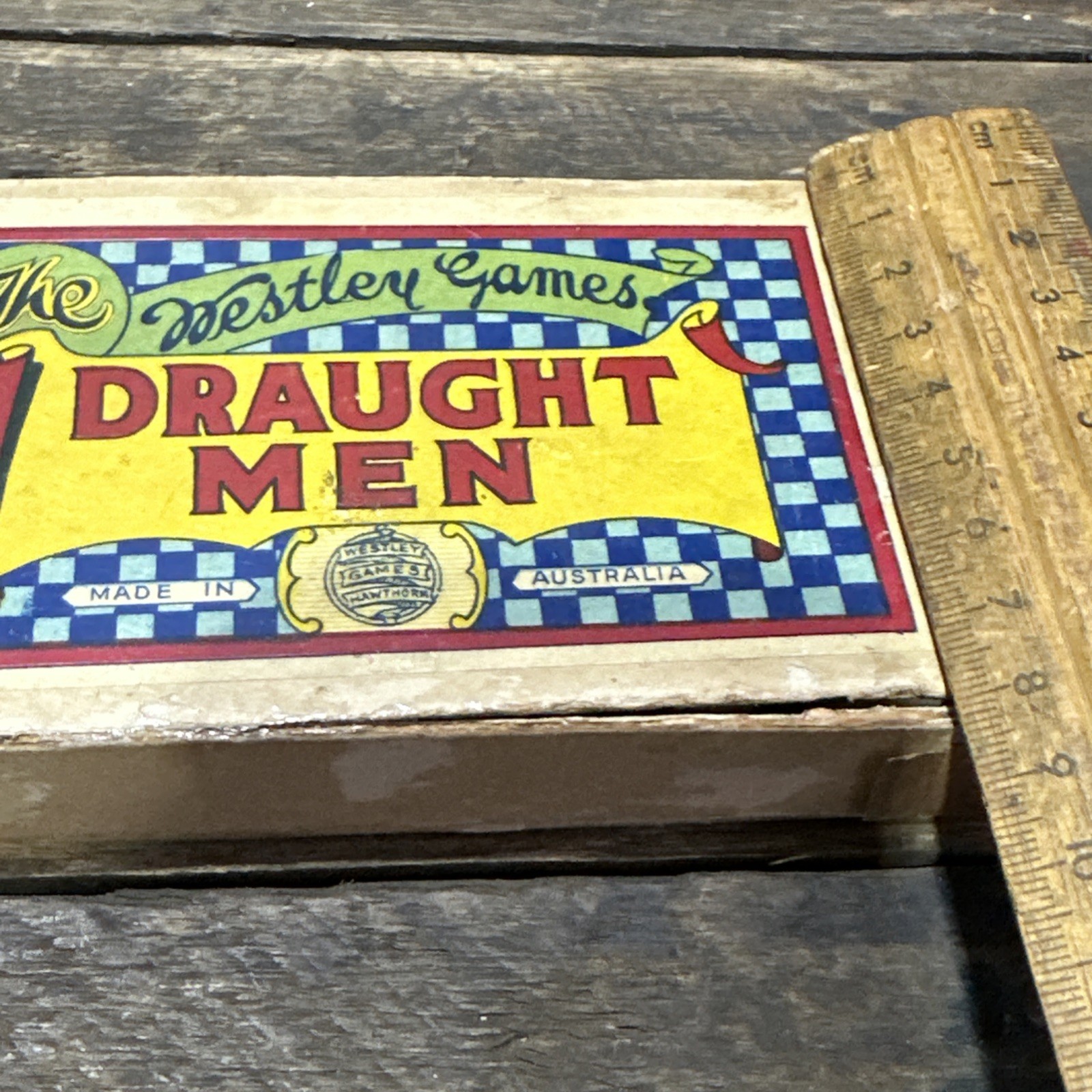 The Westley Games DRAUGHT MEN Game Vintage Board Game Made In Australia