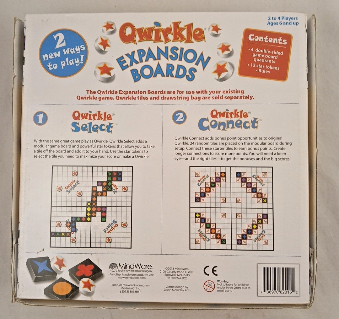 Qwirkle Expansion Boards Game SEALED MindWare 2013 Strategy Select and Connect