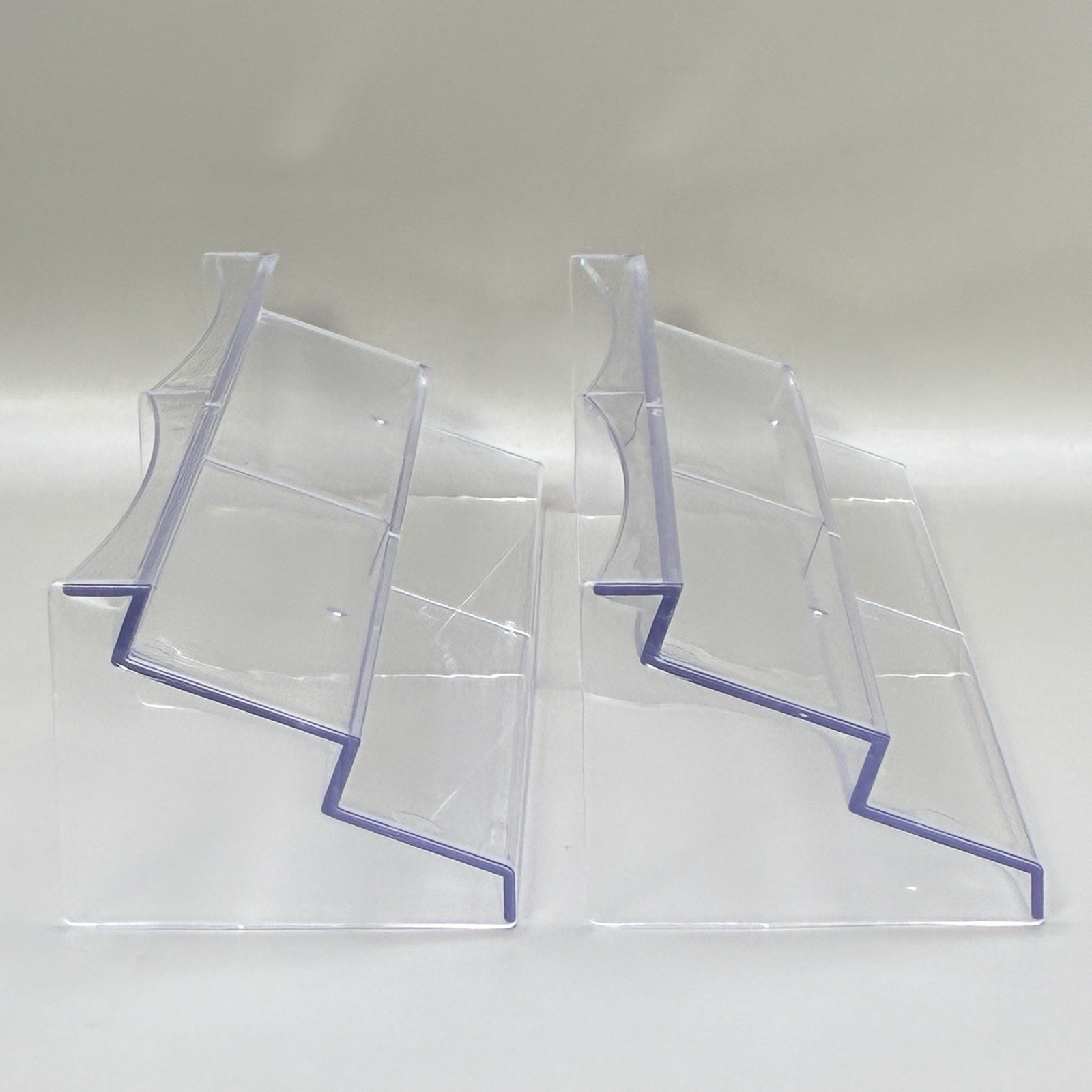 Rummy Mah Jong Tile Holder Set of 4 Clear Acrylic Trays Domino Racks NEW IN BOX