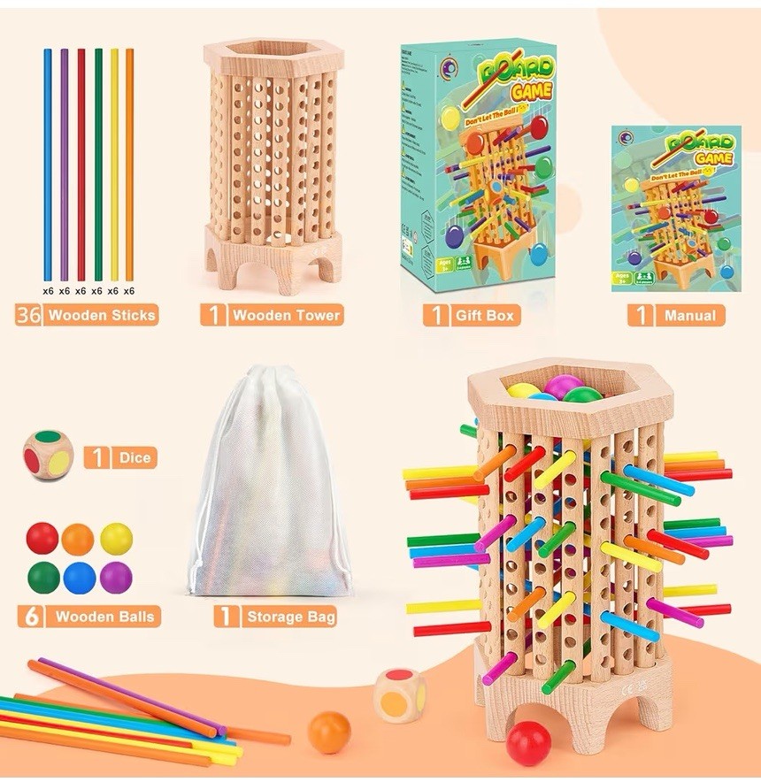 Montessori Game Wooden Board Games for Kids 4-6-8-12, Math Educational Toys 3 5
