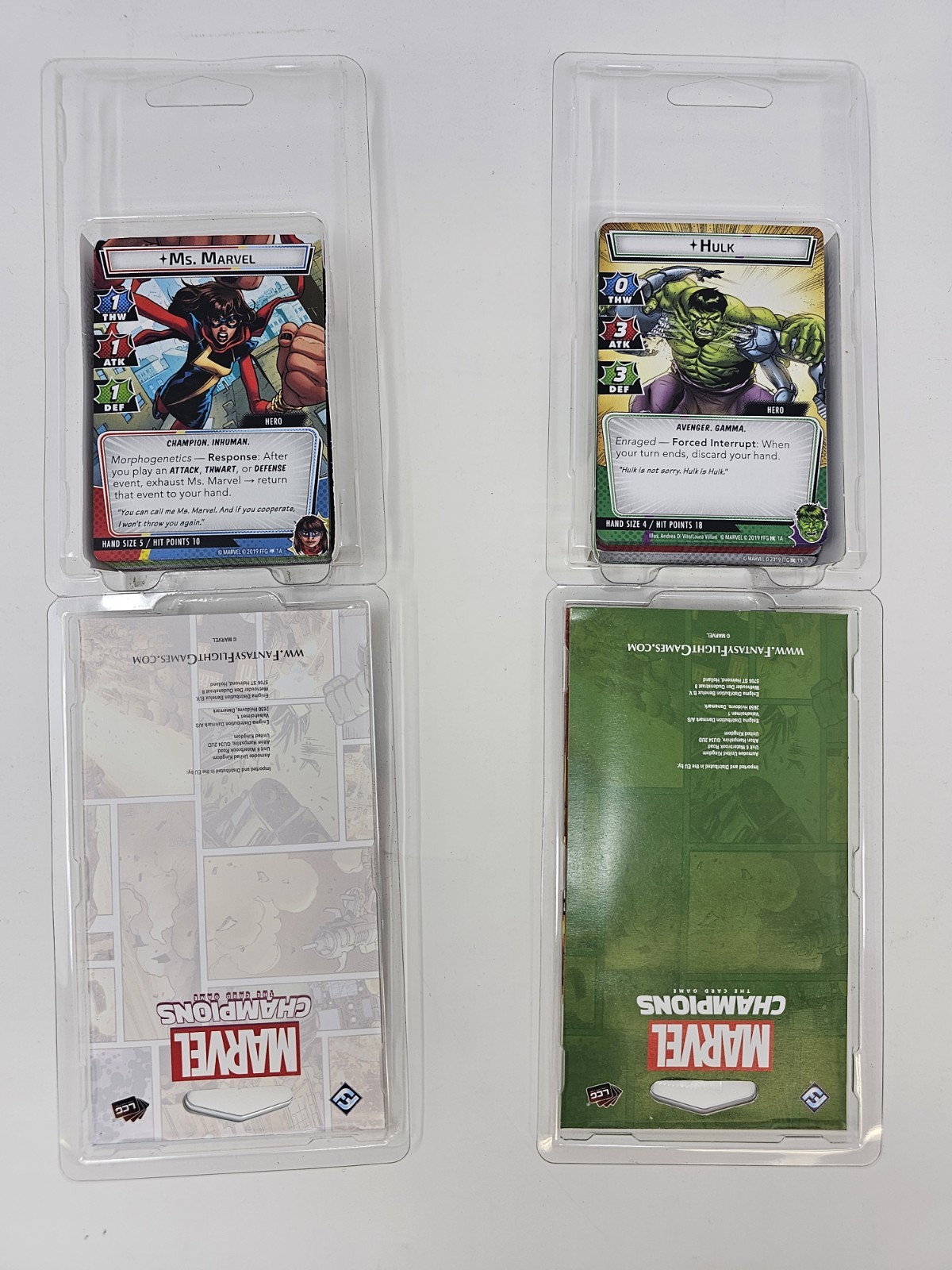 Marvel Champions Hulk & Ms. Marvel Hero Packs – Opened, Unplayed
