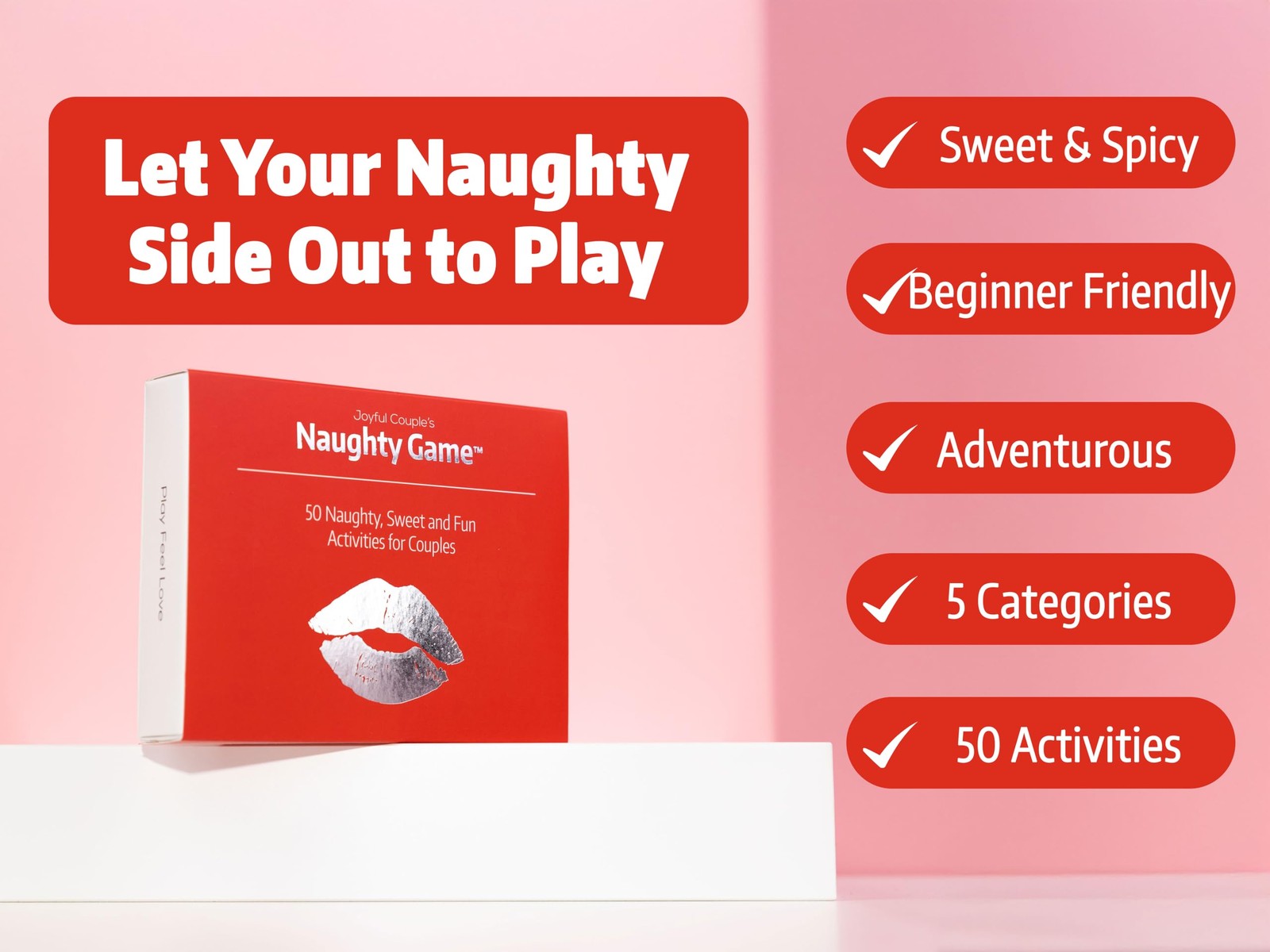 Joyful Couple Naughty Game Sensual Card Game with 50 Sexy, Fun and Sweet Acti…