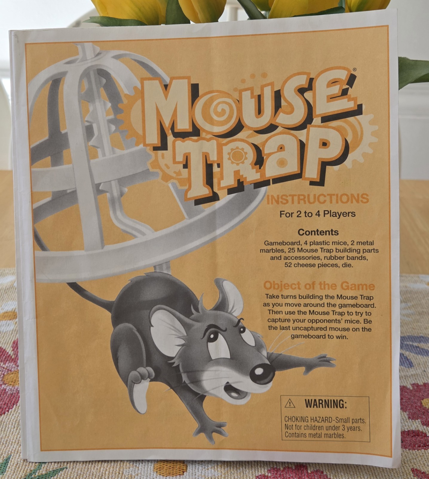 1994/1986 Mouse Trap Board Game Replacement Instruction Manual