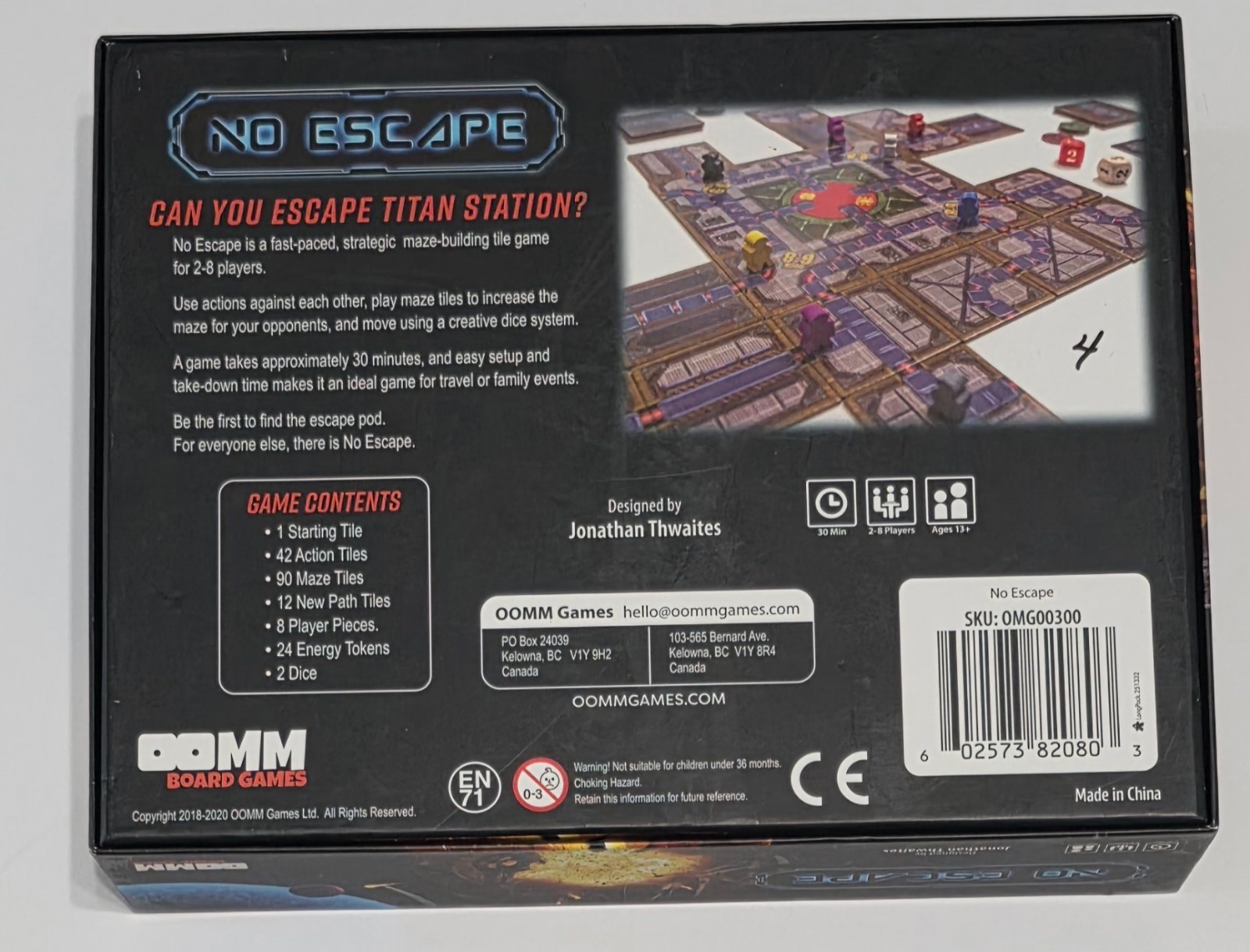 OOMM Games No Escape Board Game Maze-Building Dice Family 2-8 Players Ages 8+