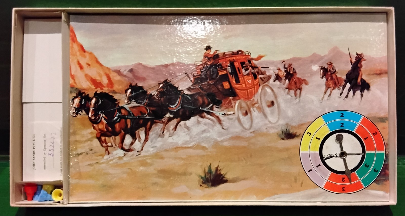 Vintage 1959 Wells Fargo Board Game Milton Bradley John Sands Australia Complete