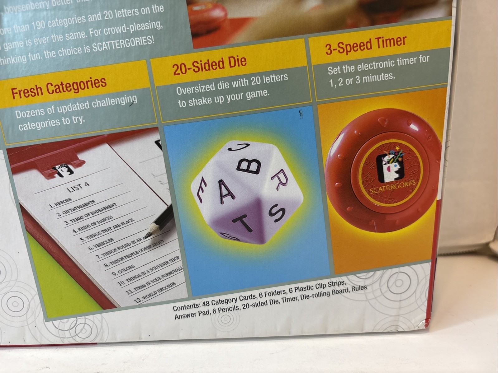 The Game of Scattergories Board Game 2009 Parker Brothers 2-6 players Complete