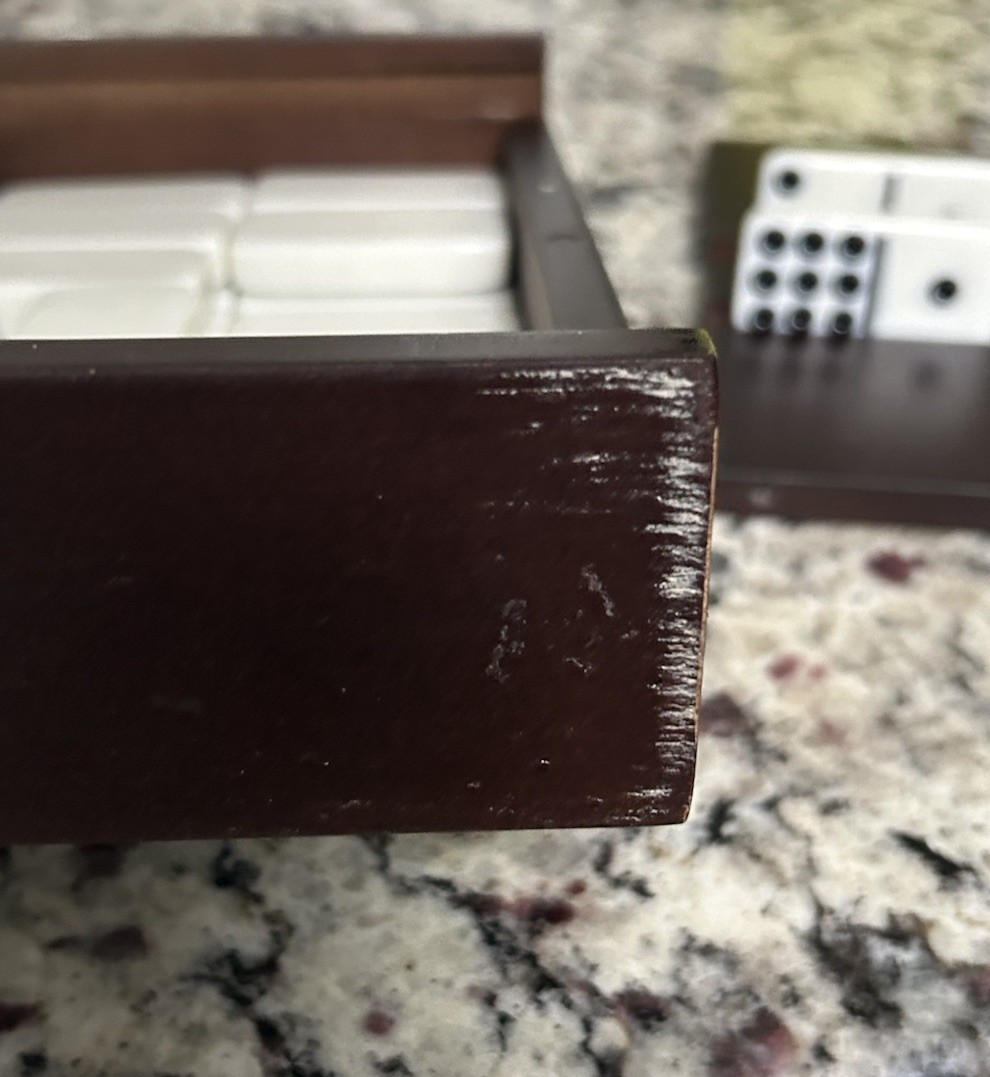 Excalibur Mexican Train Dominoes in Solid Mahogany Wood Box