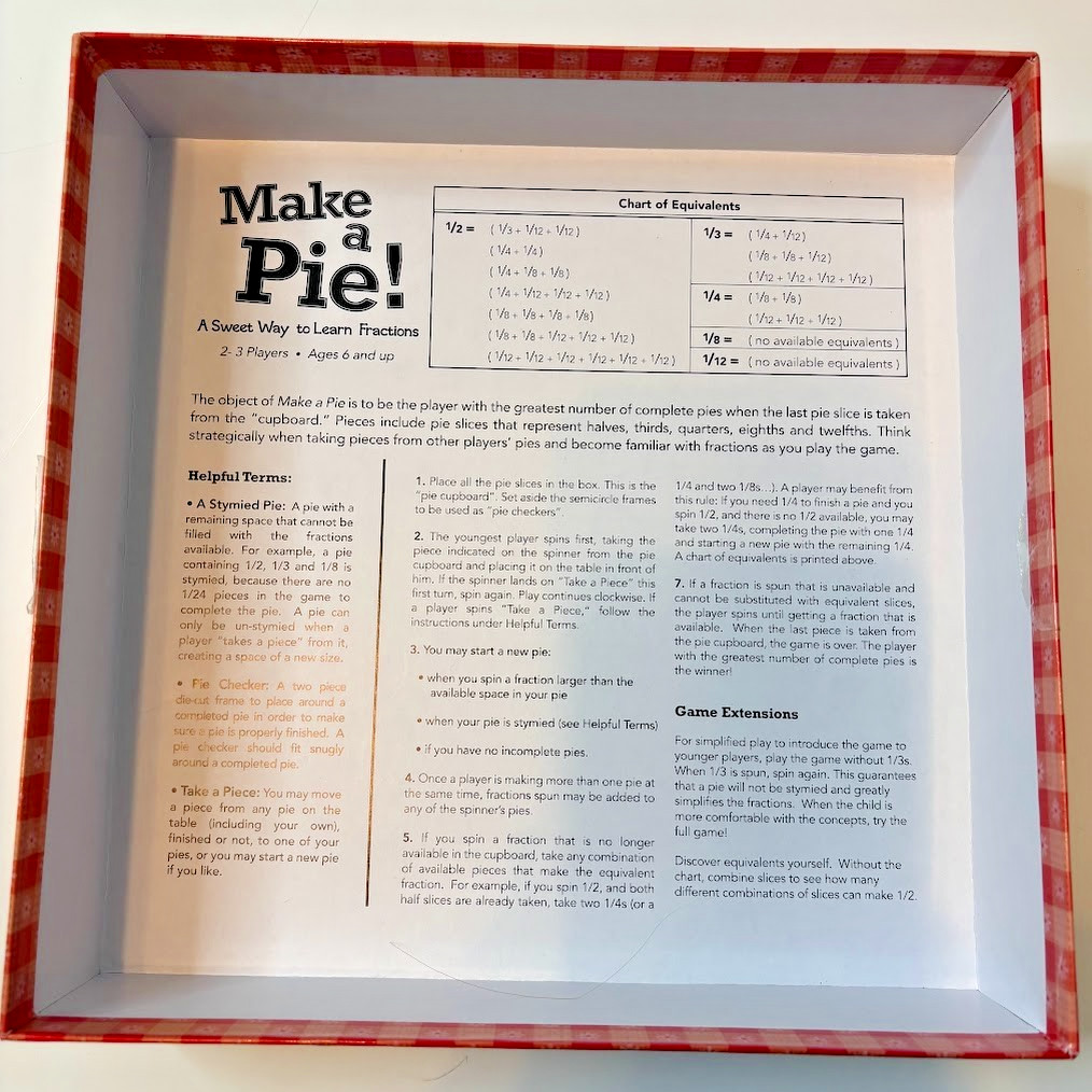 Make a Pie! Fractions Game 2008 Edition Award Winner learn homeschool tutor fun
