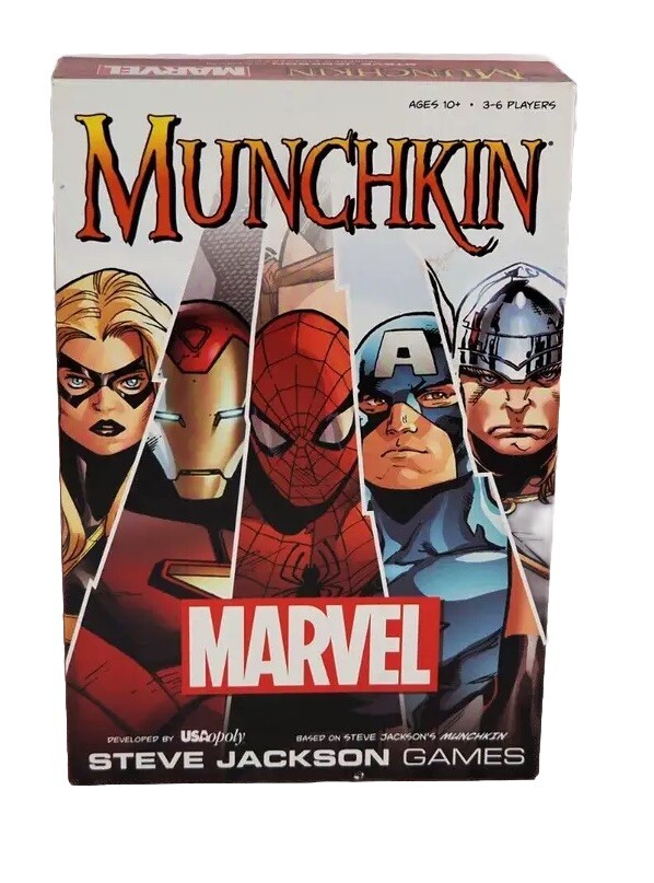 Marvel Munchkin Card Game (Steve Jackson Games, Spiderman, Thor) Complete In Box