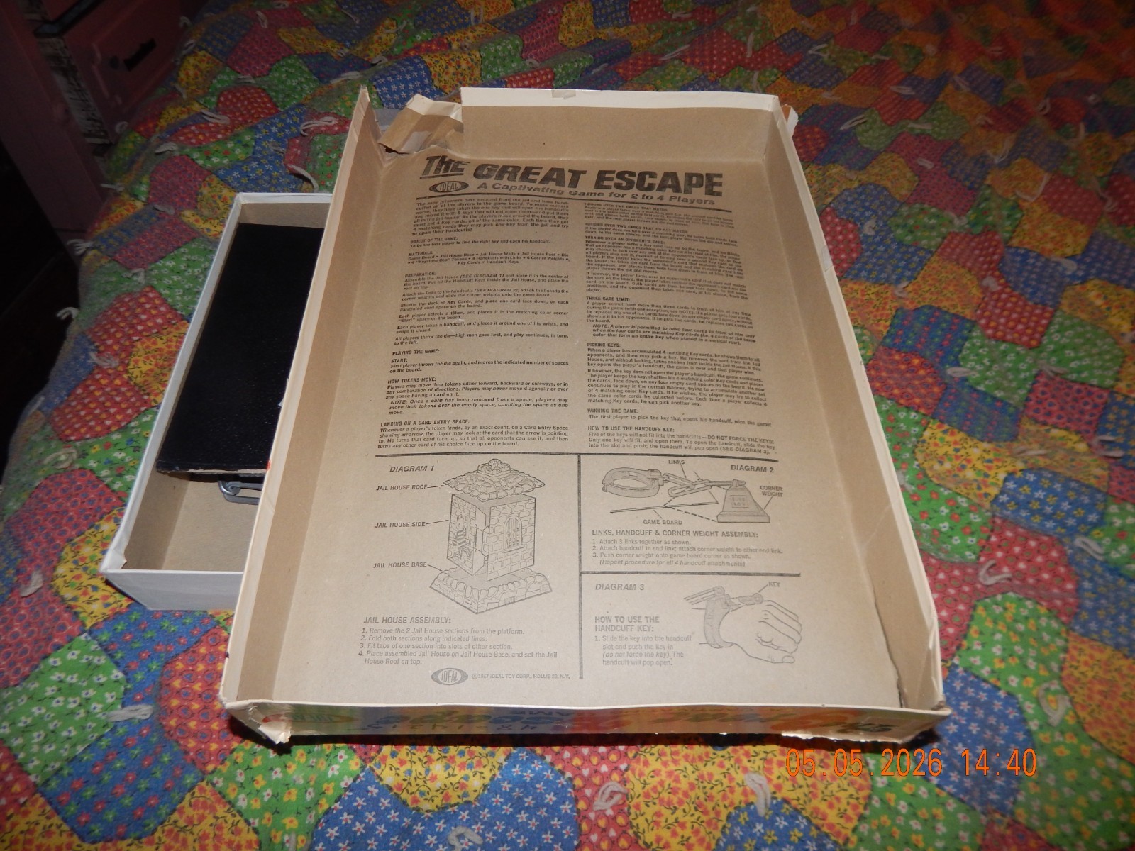 Vintage The Great Escape Game by IDEAL 1967 – In Playable Condition – Complete