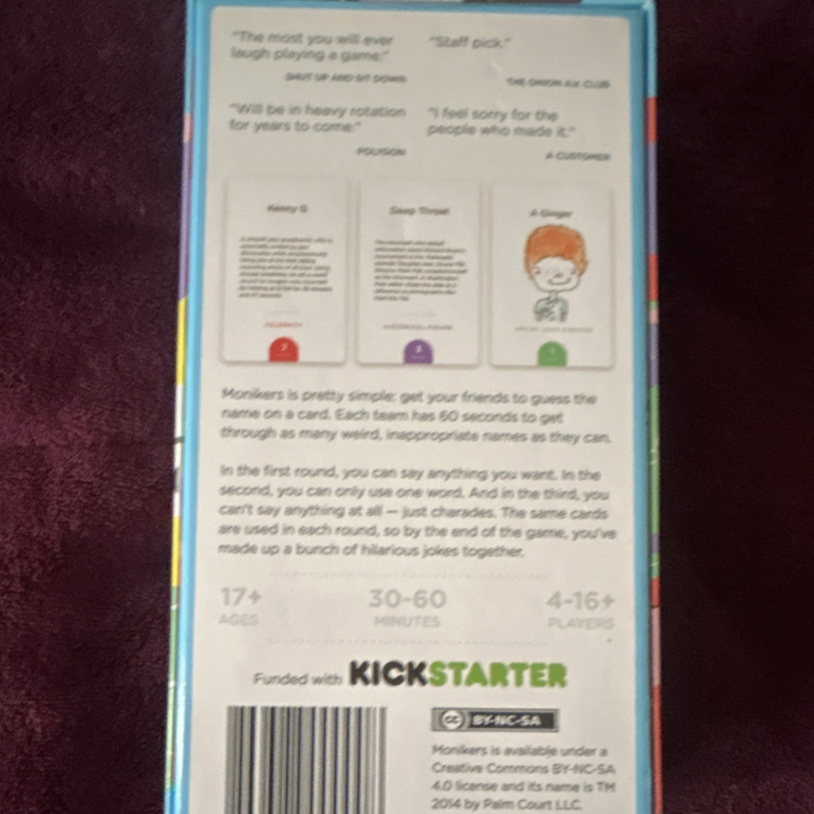 Palm Court LLC Monikers Party Game 2014 Complete 4-16+ Players 17+ Age