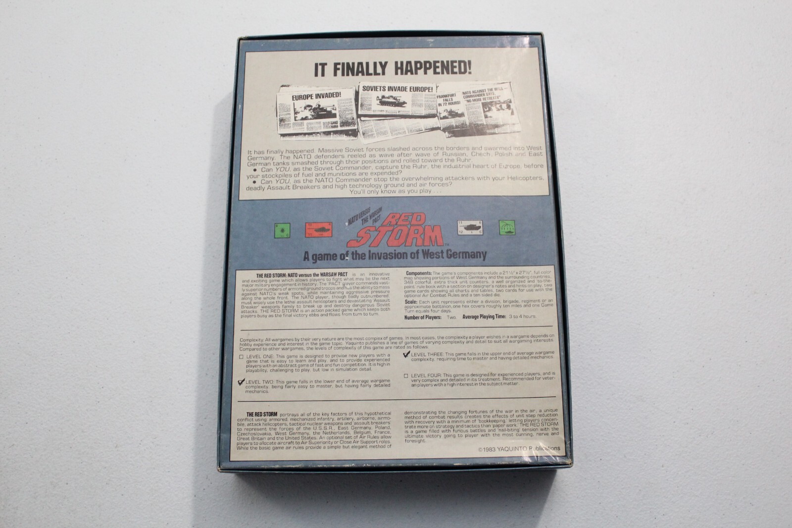 The Red Storm Invasion Of West Germany Yaquinto Games 1983 PUNCHED