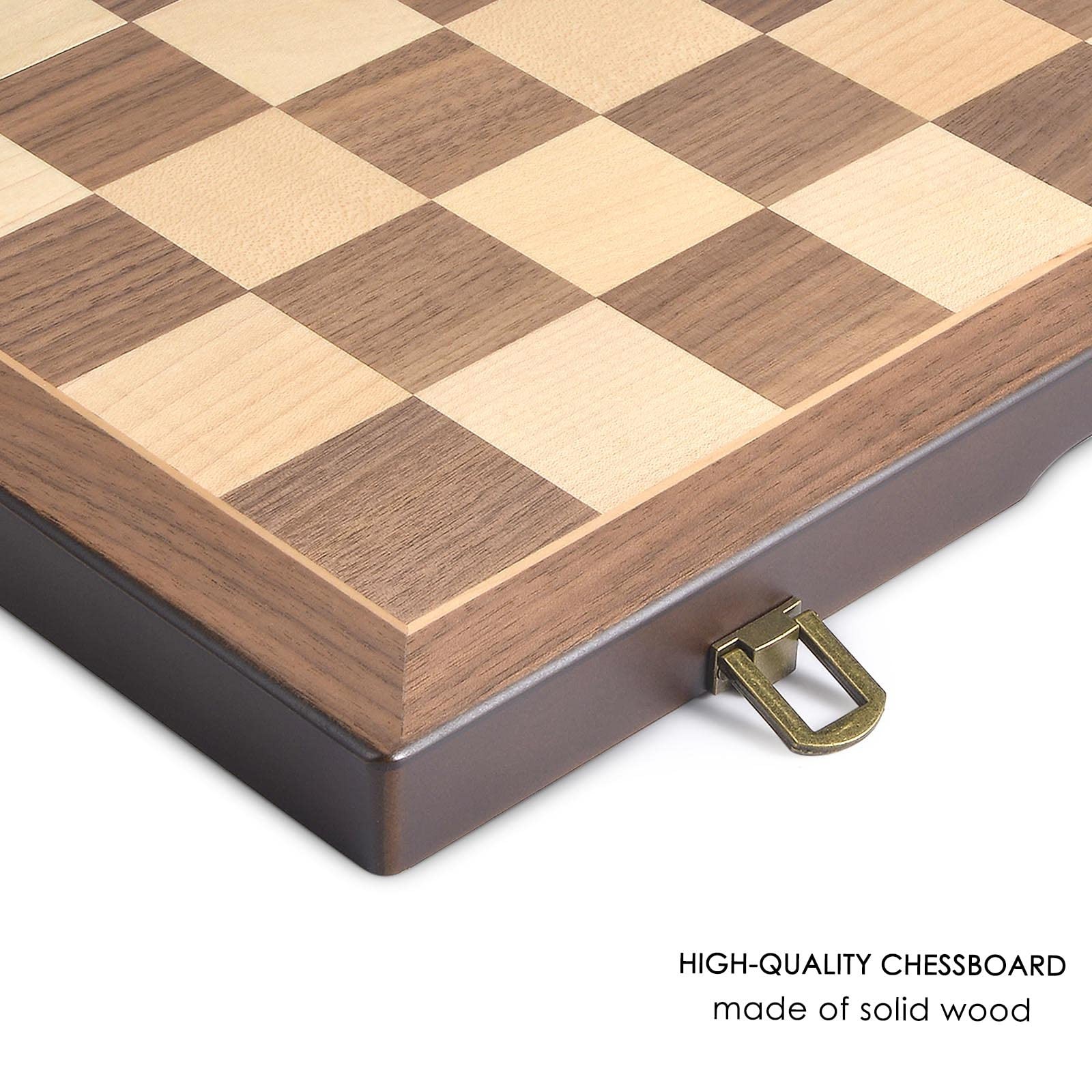 AMEROUS Magnetic Wooden Chess and Checkers Game Set, 15 Inches (2 in 1) Chess…