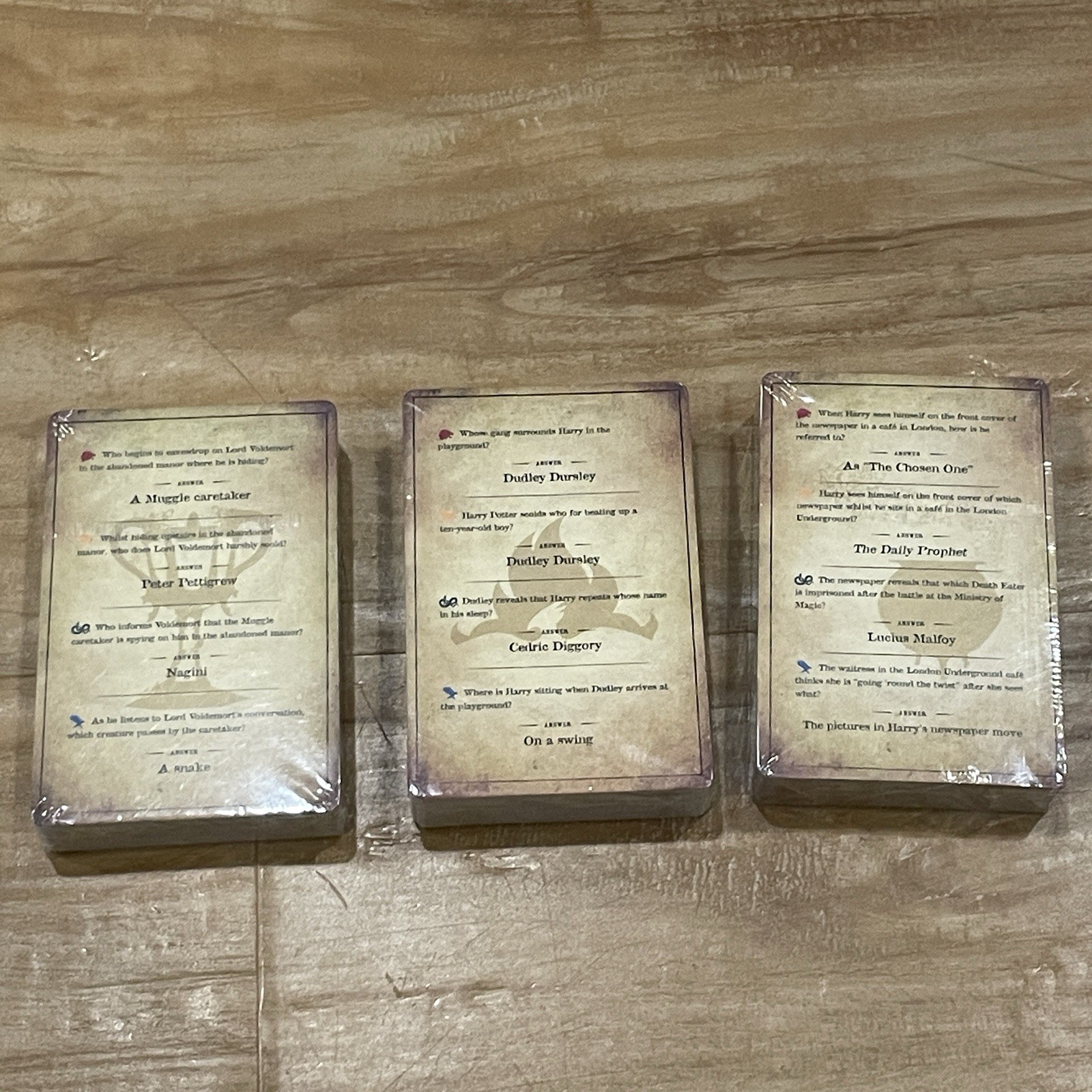 3 Harry Potter Trivia Packs Goblet Of Fire/Order Pho/Half Blood New, Bk 4, 5, &6