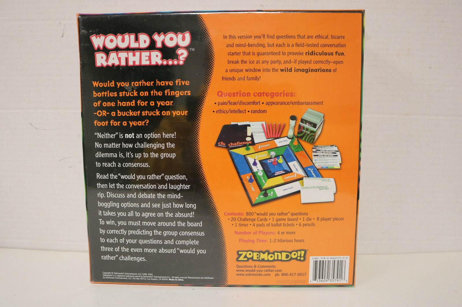 Would You Rather… The Original Boardgame by Zobmondo NIB