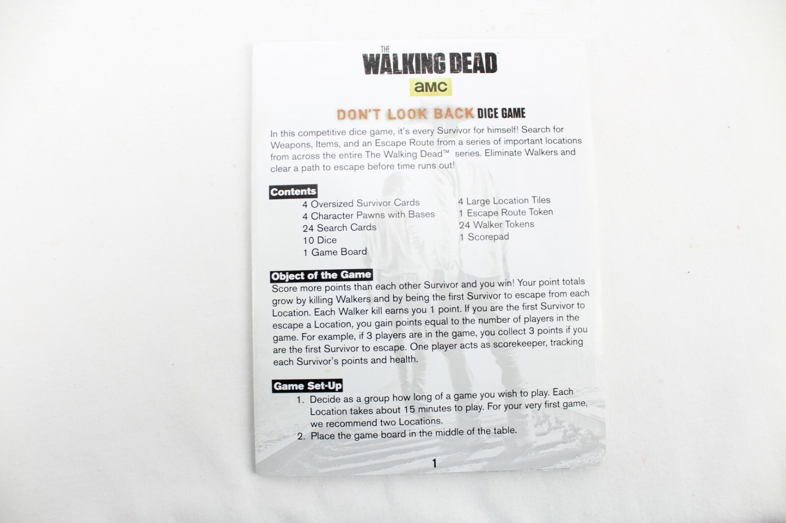 The Walking Dead: Don’t Look Back Dice Game Complete Cryptozoic Entertainment