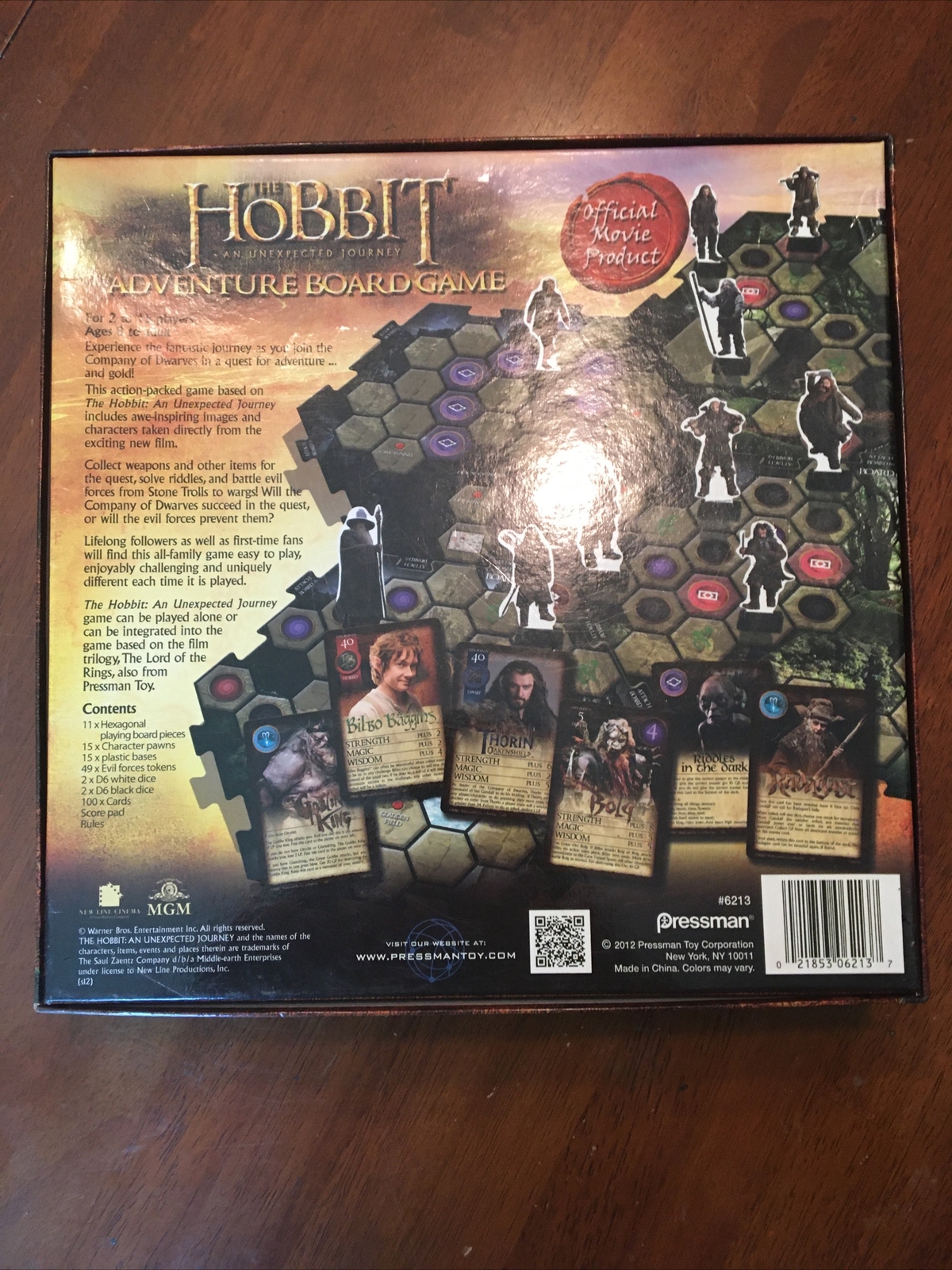 The Hobbit An Unexpected Journey Adventure Board Game Pressman Games