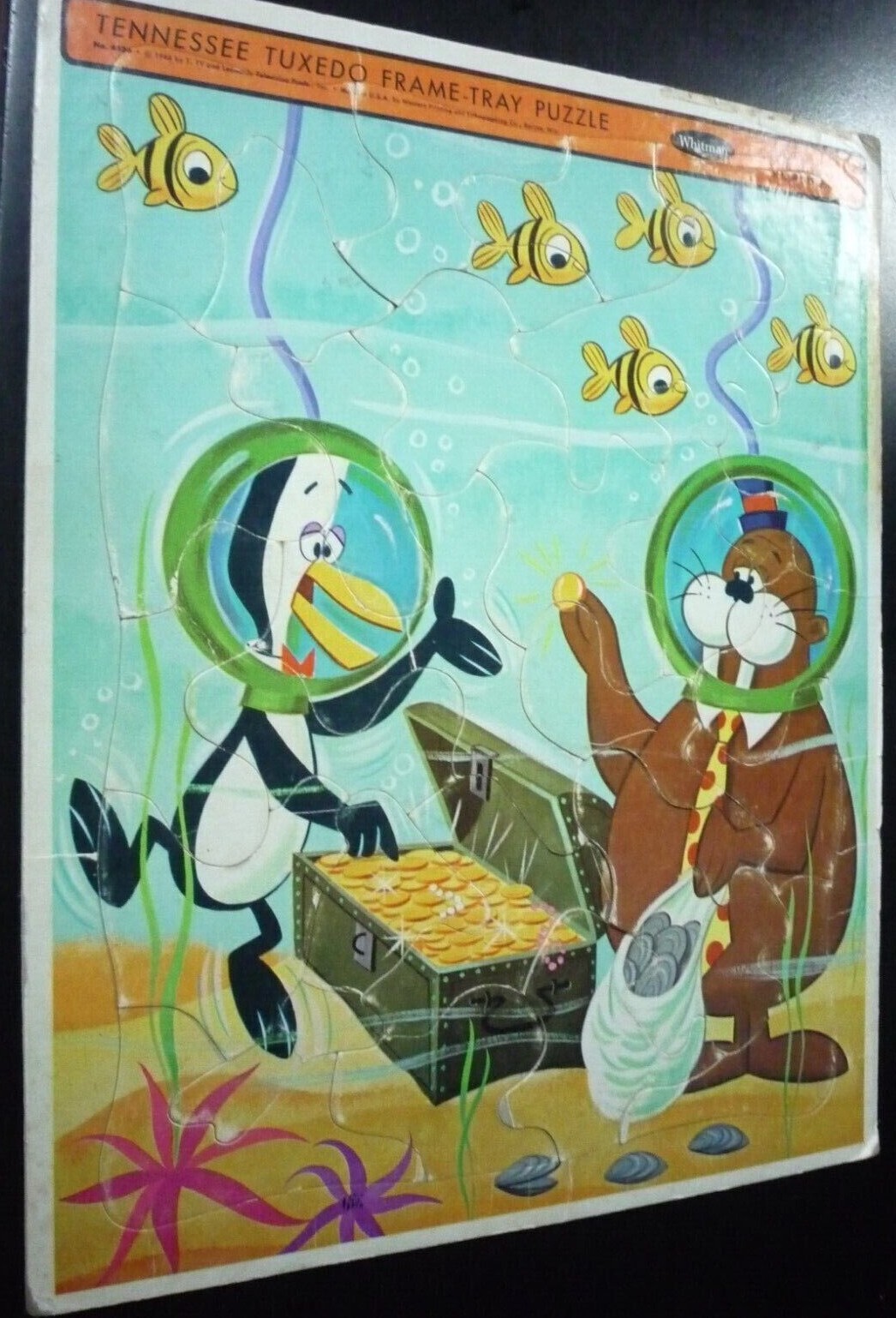 WHITMAN TENNESSEE TUXEDO Cartoon FRAME TRAY PUZZLE 1966 #4536 CHUMLEY