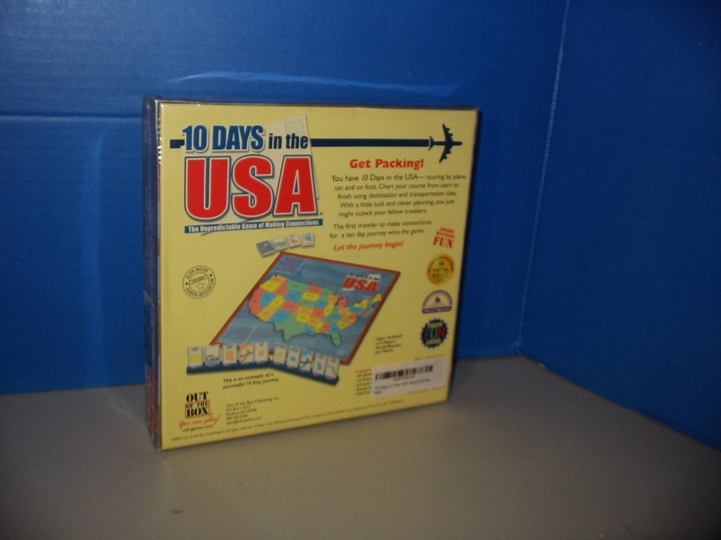 10 Days In the USA Strategy Board Game – Out Of The Box Games Factory Sealed NEW