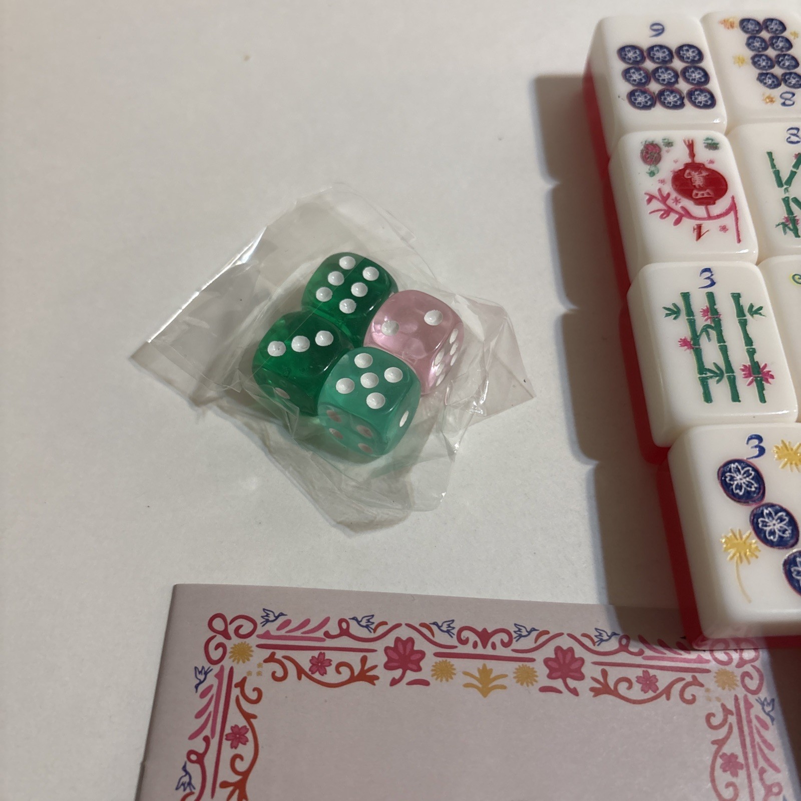 Maison Lude Mahjong Blooming Edition 160 Thick Tile Set Premium Mat Leather Bag