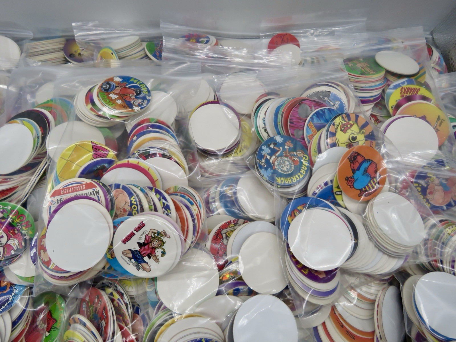 Lot of 100 Pogs Unbranded And Branded.