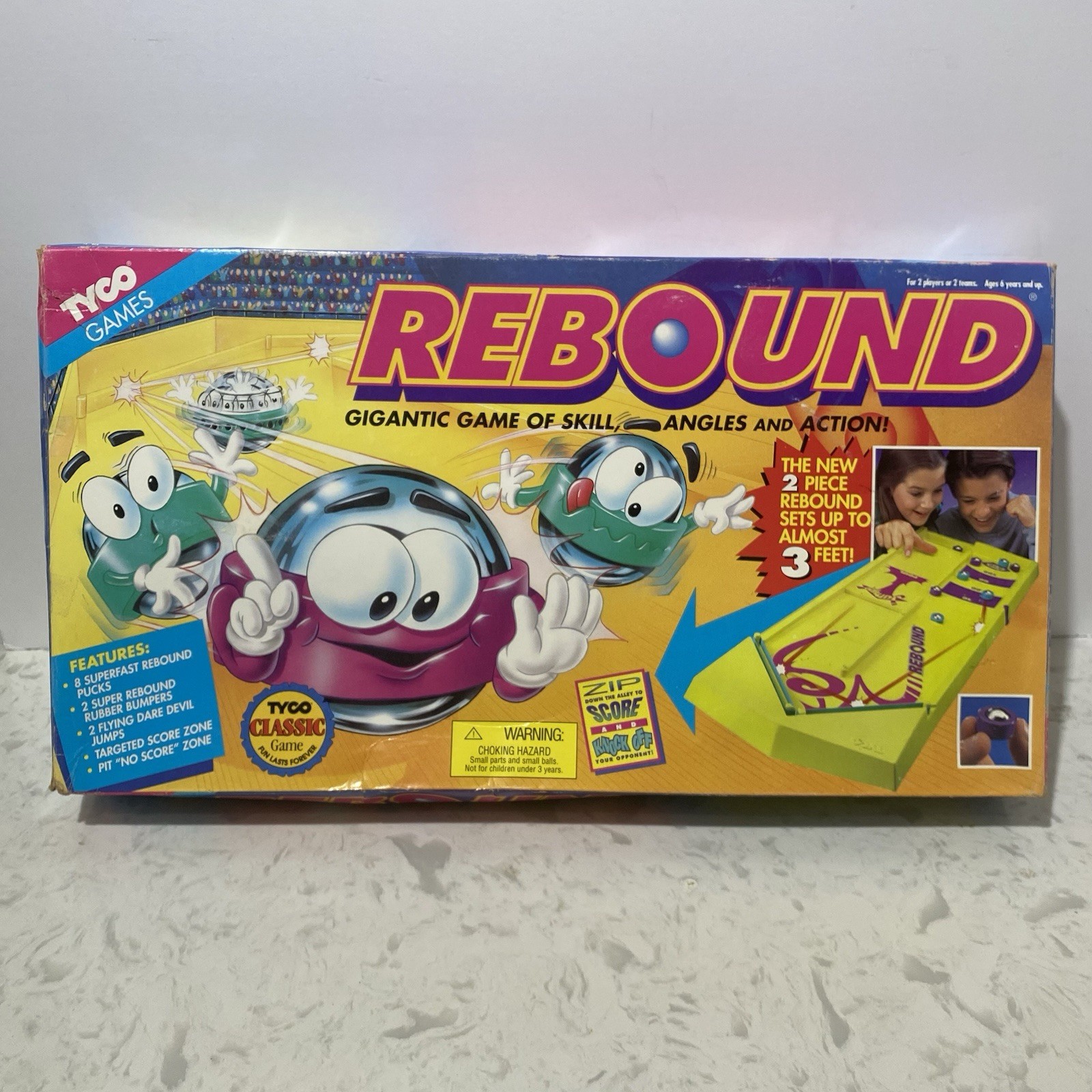 Vintage 1994 Tyco Rebound Skill Action Game 100% Complete With New Rubber Bands