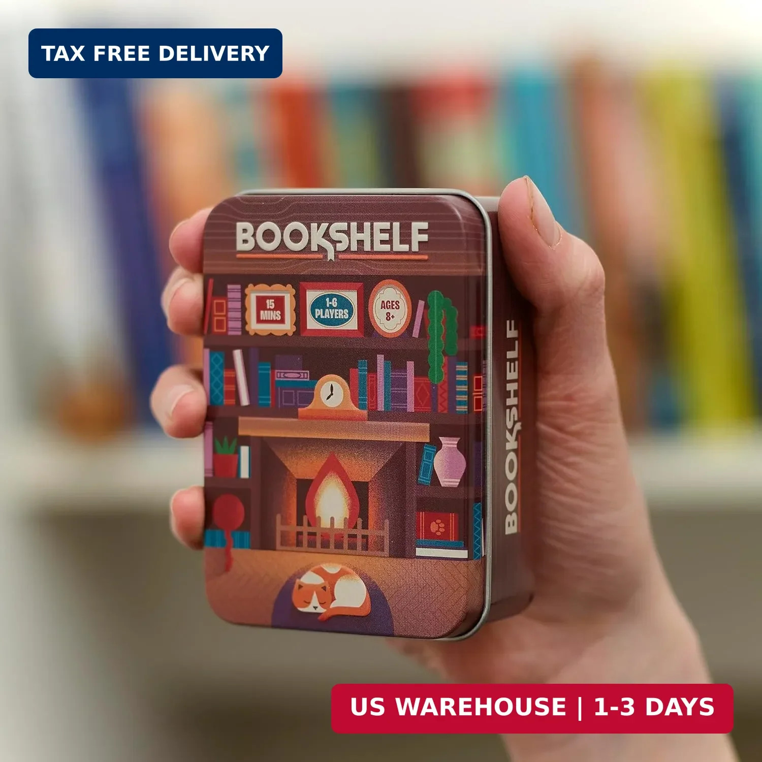 Bookshelf By Alley Cat Games Ages 8 2-4 Players Cooperative Stacking Game Skill