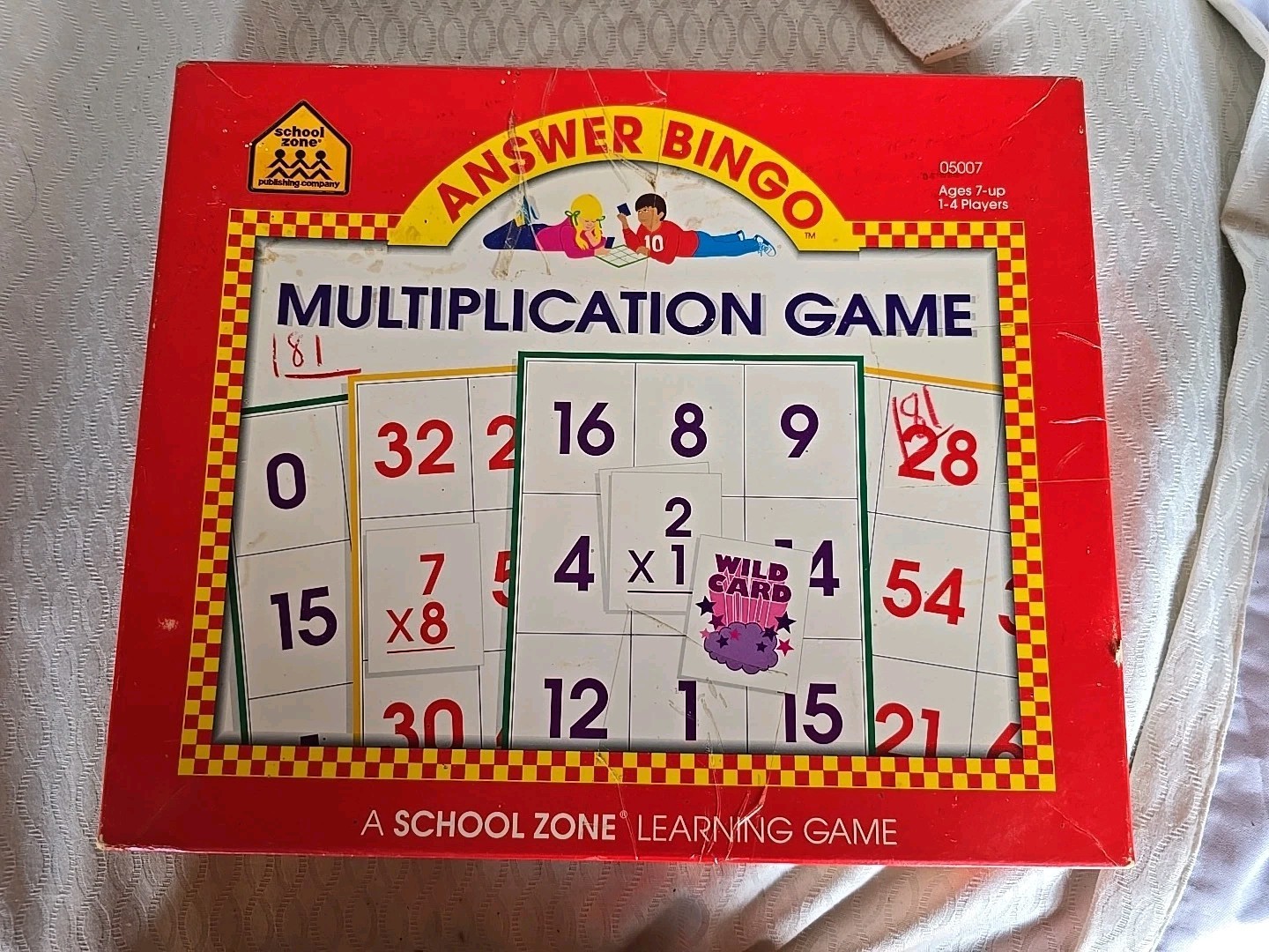 Vintage School Zone Publishing Co Answer Bingo Multiplication Game 1993