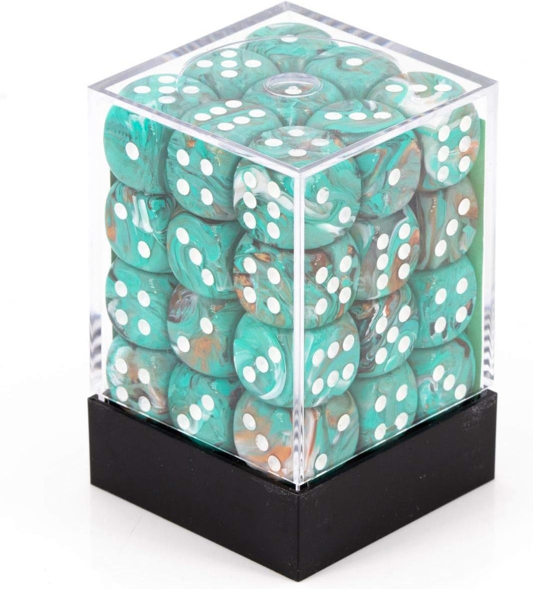 Chessex Marble Oxi-CopperD6 12mm Dice Set