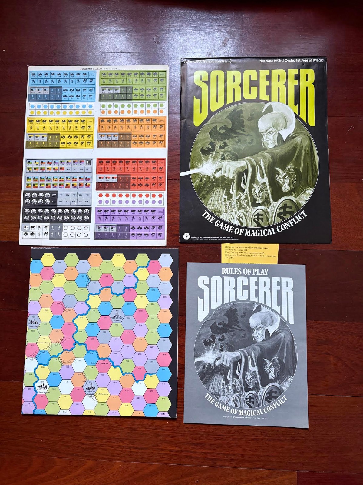 Sorcerer The Game of Magical Conflict UNPUNCHED SPI 1975
