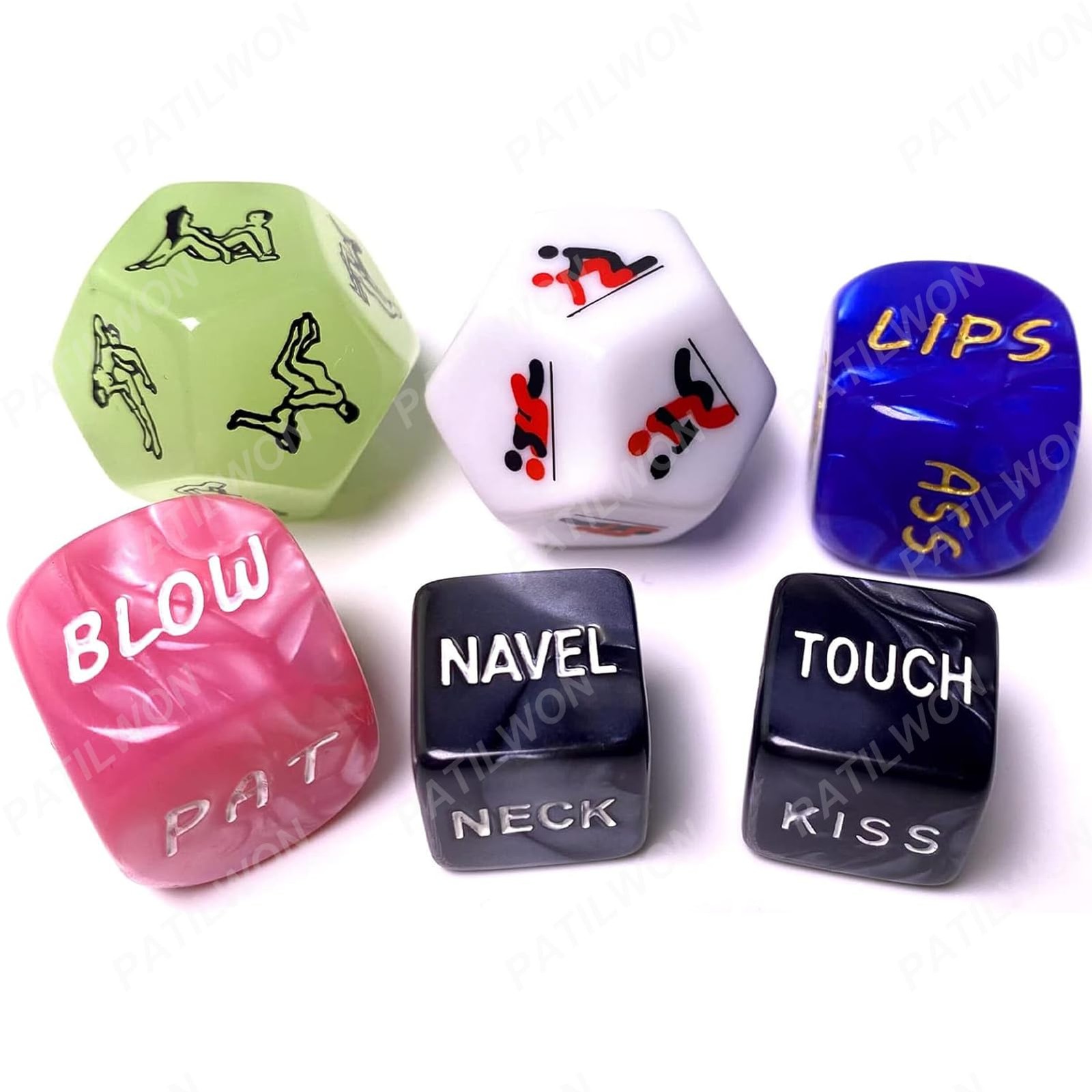 6 PCS Sex Dice Positions Sex Game Toys, Glow Dice for Date Night, Romantic A…