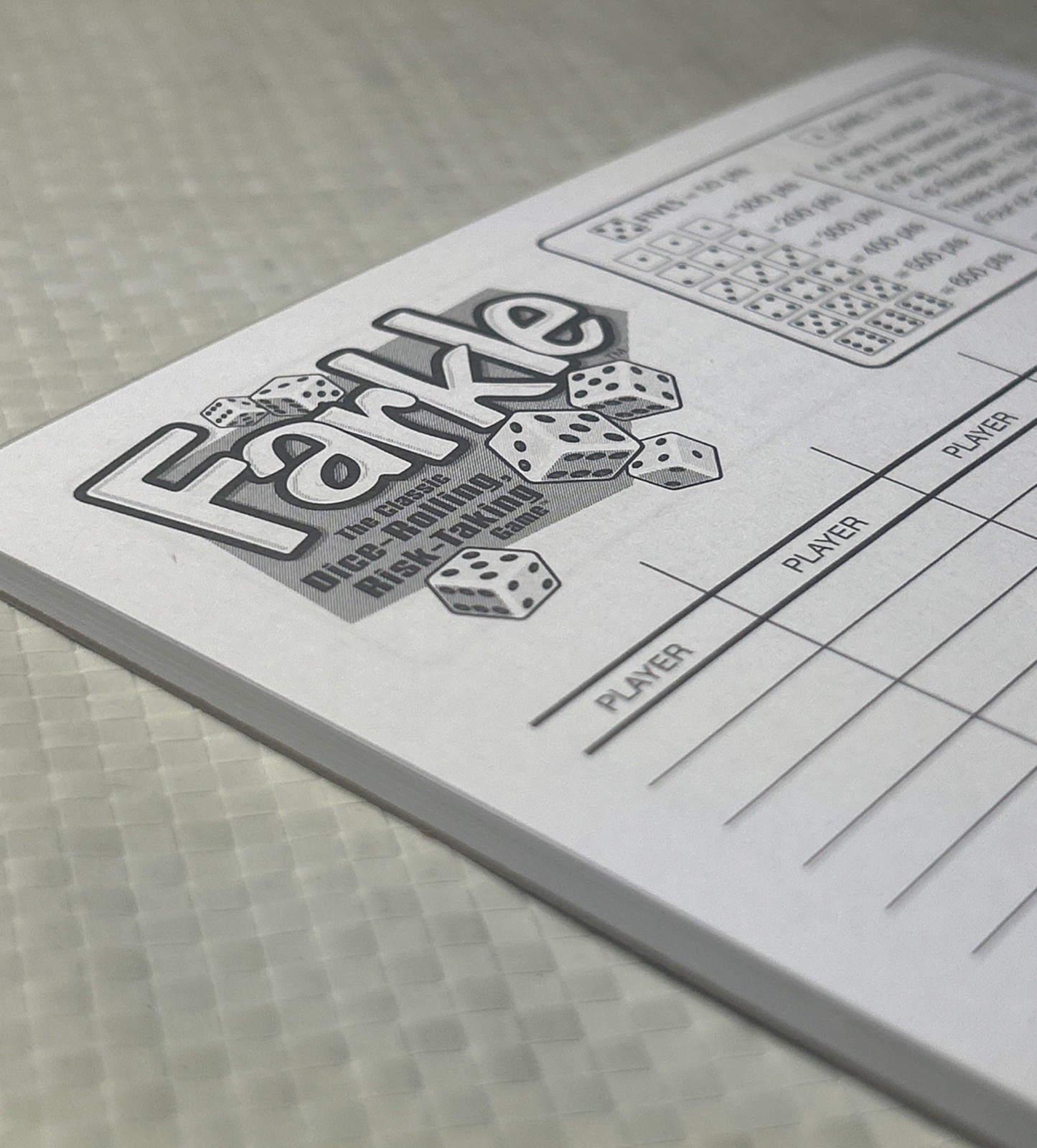 Farkle Score Pad Replacement Patch Products Dice Game 2007