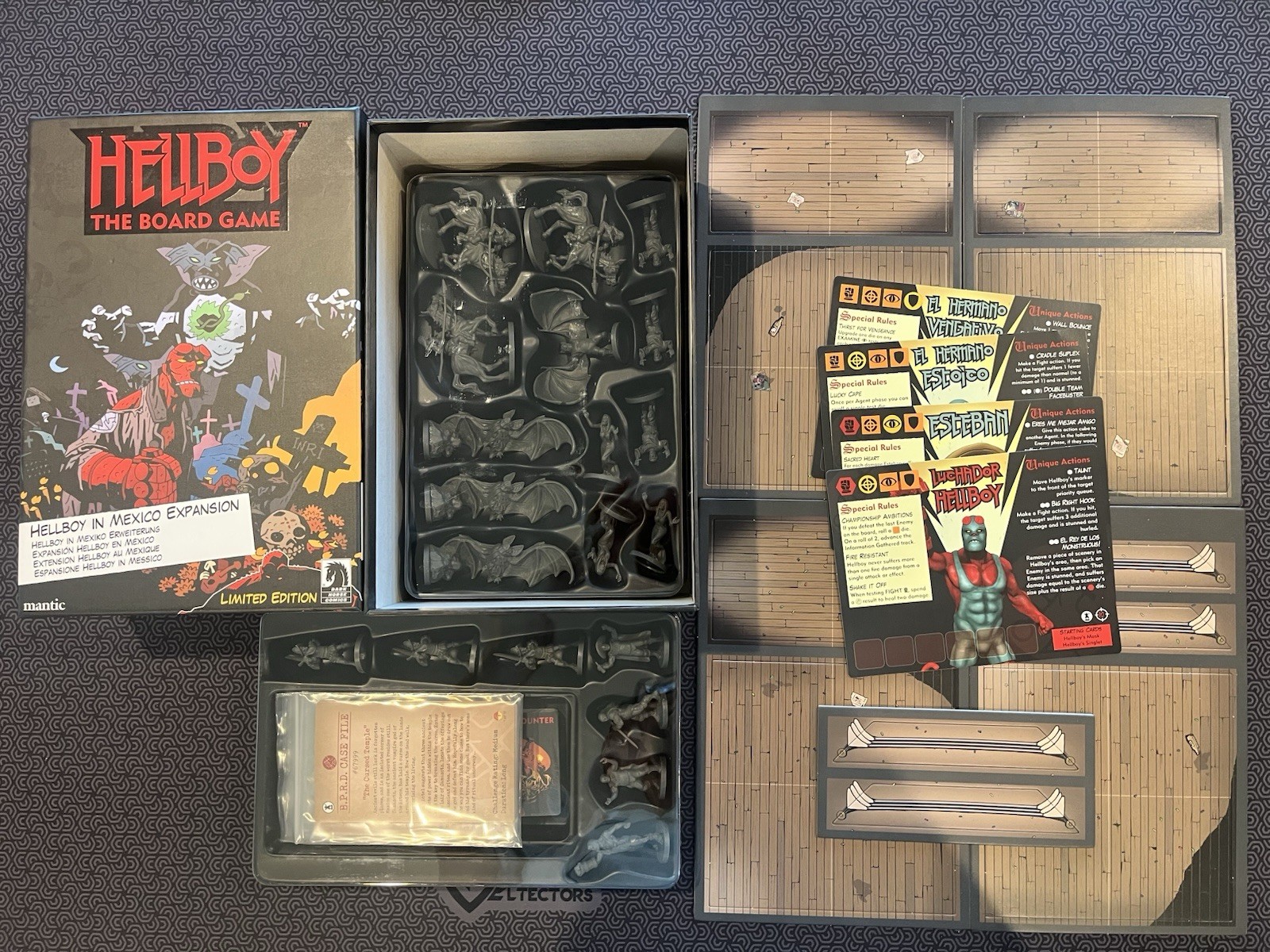 Hellboy The Board Game Kickstarter Edition + Big Box Of Doom & 3 Expansions