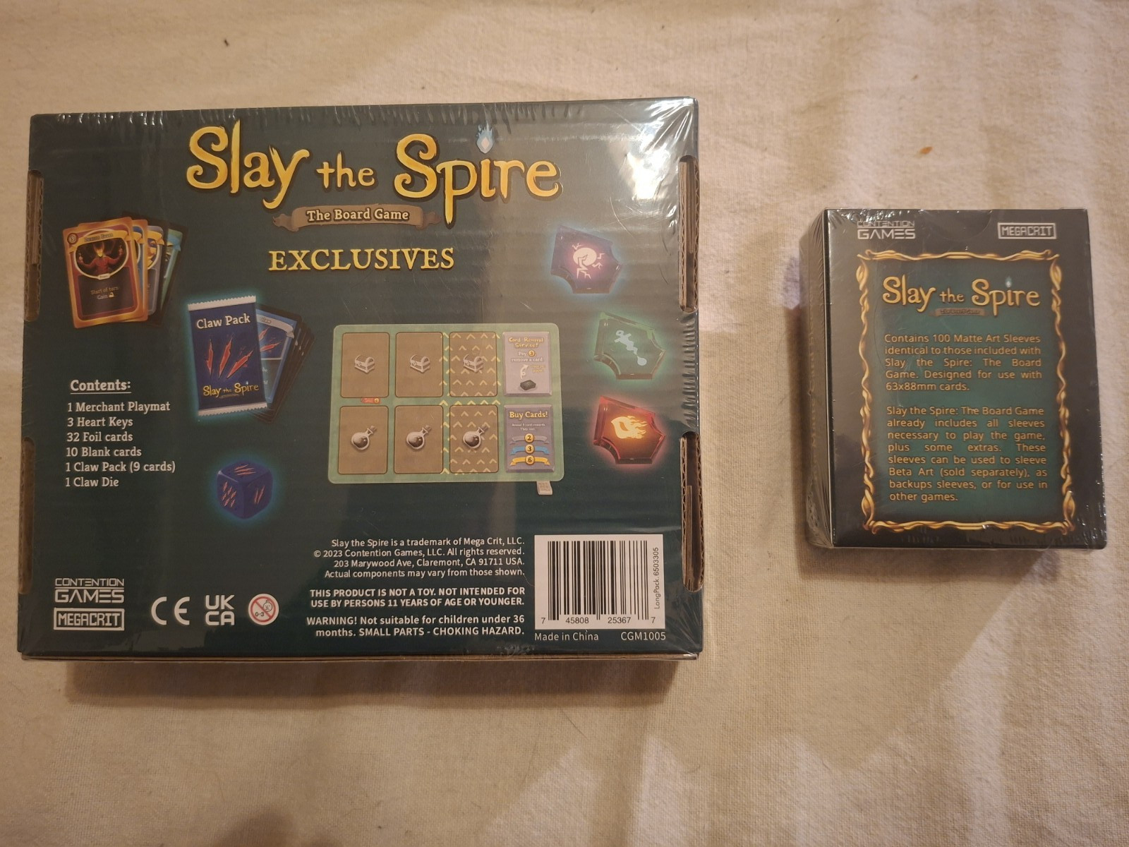 Slay the Spire Board Game Kickstarter Exclusives with Card Sleeves (Brand New)