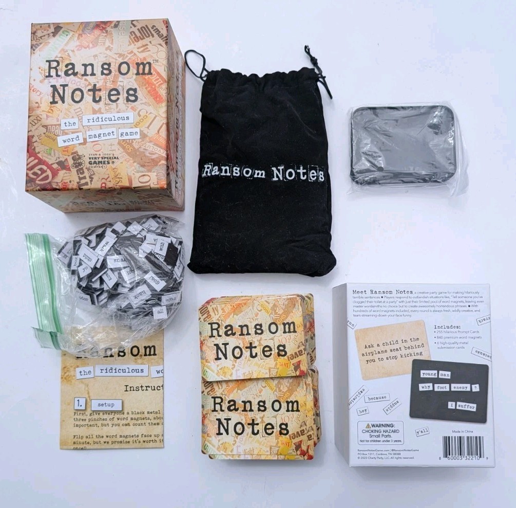 Ransom Notes Game COMPLETE Charty Party 2023 Word Magnets