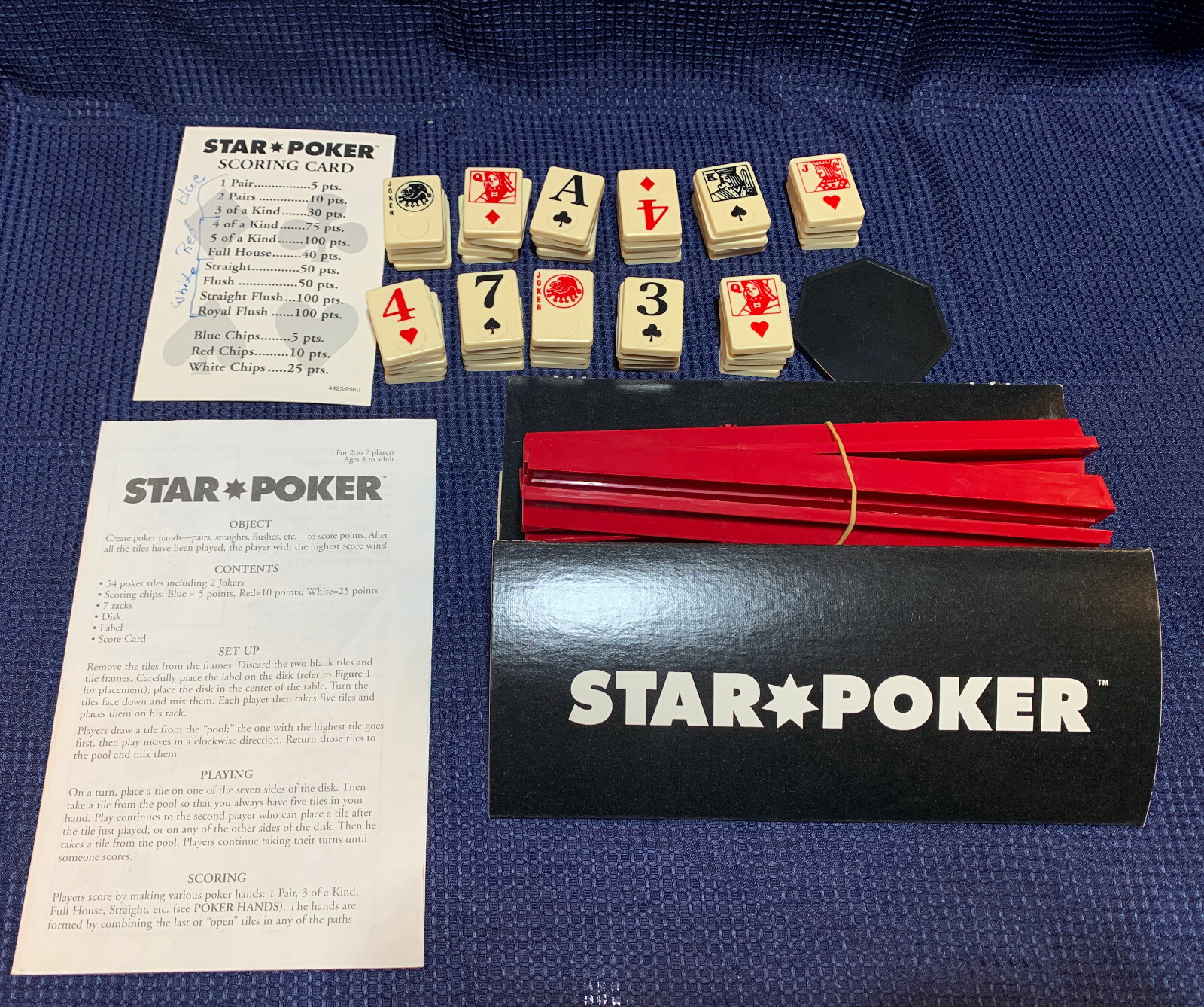 Star Poker Fast Moving Tile Poker Game 1994 Pressman
