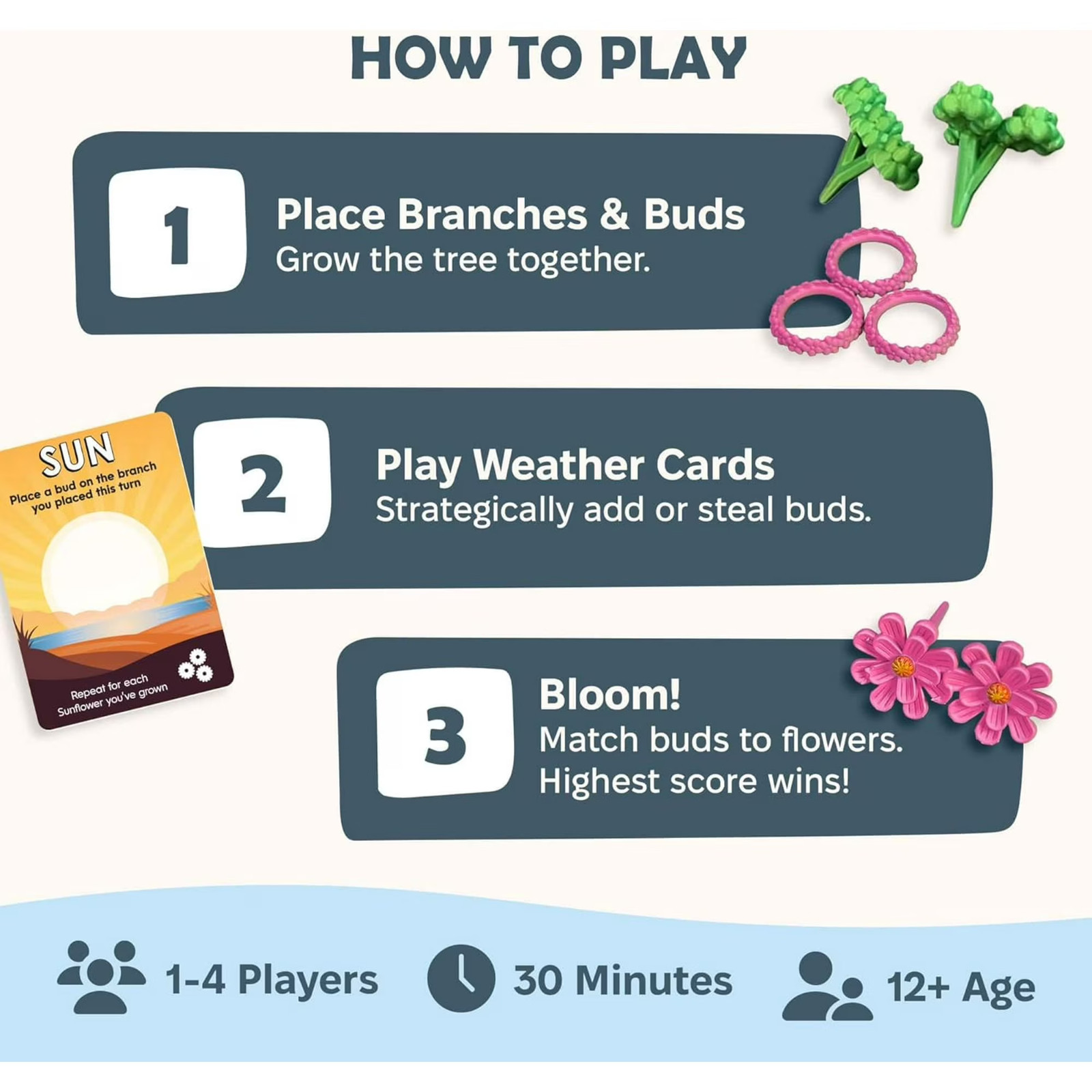 Bloomchasers A Delightfully 3D Game of Flowers and Wits Strategy Board Game NEW