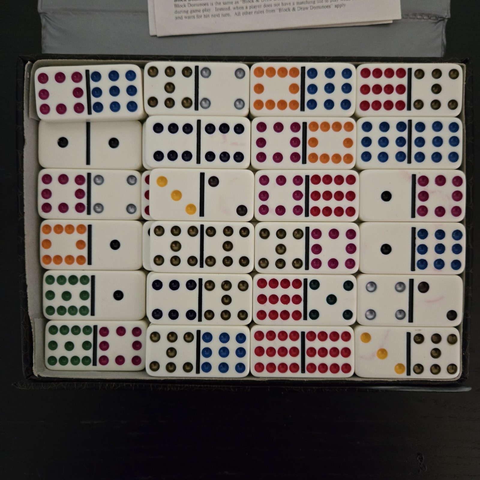 Double Twelve Classic Dominoes 91 Ivory Tiles Vinyl Storage Case