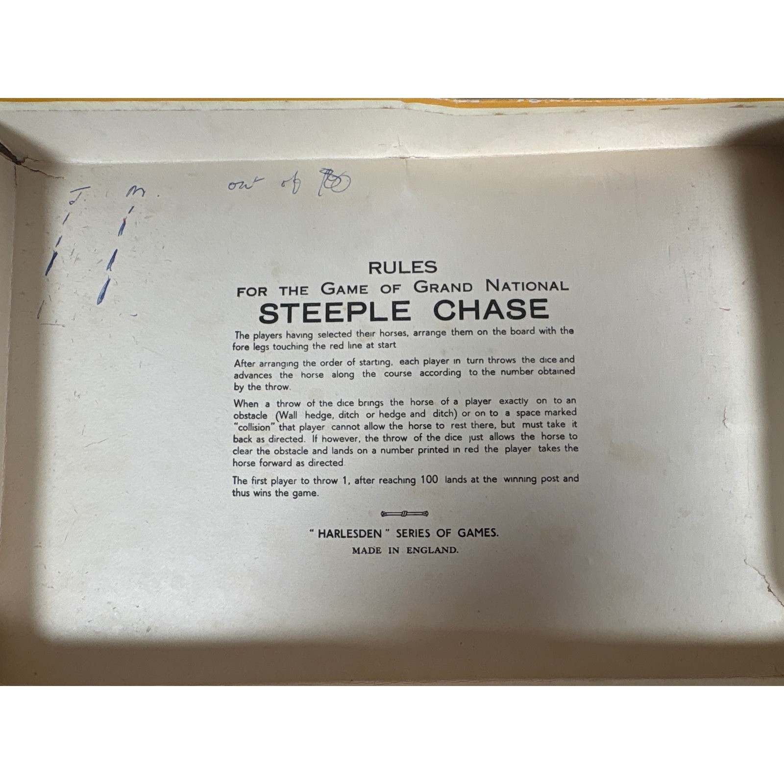 Vintage Harlesden Series Steeple-Chase Board Game Made in England Horse Racing