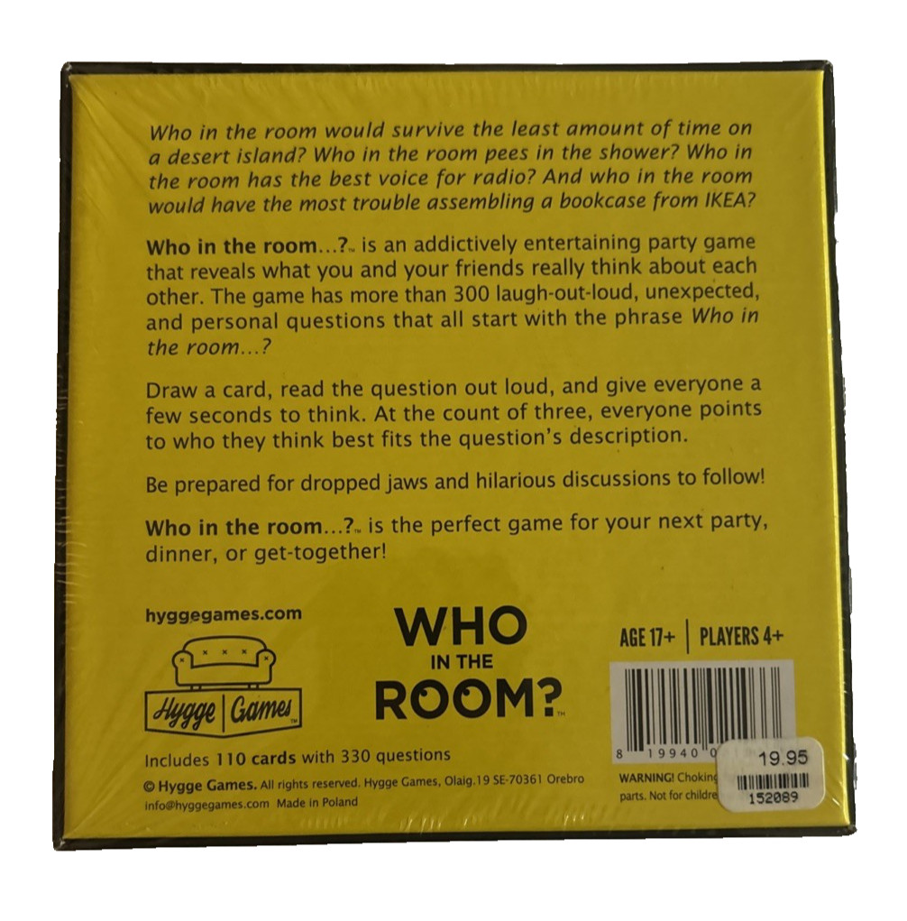 New Sealed Who in The Room? 300 Laugh Out Loud Personal Questions 17+ Party Game