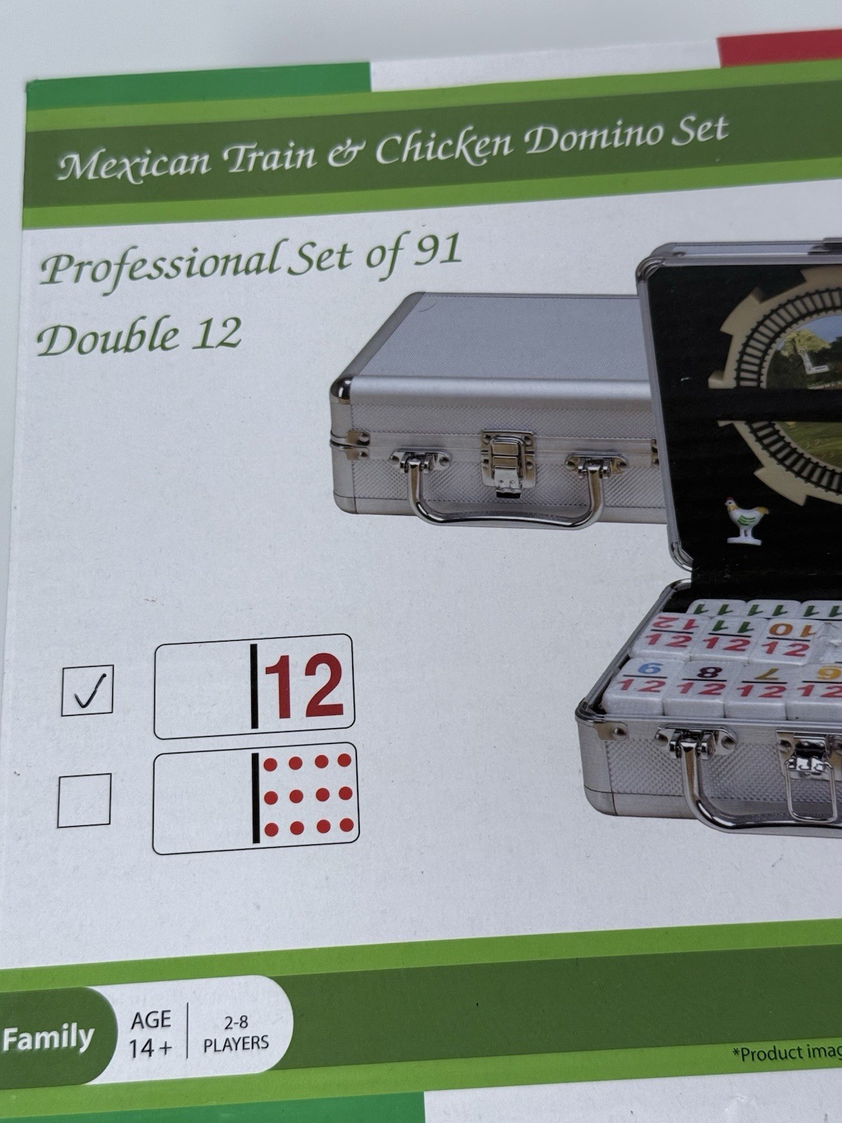 Dominos Double 12 Numeral Tiles 2-in-1 Mexican Train Set Alum Case by CHH New