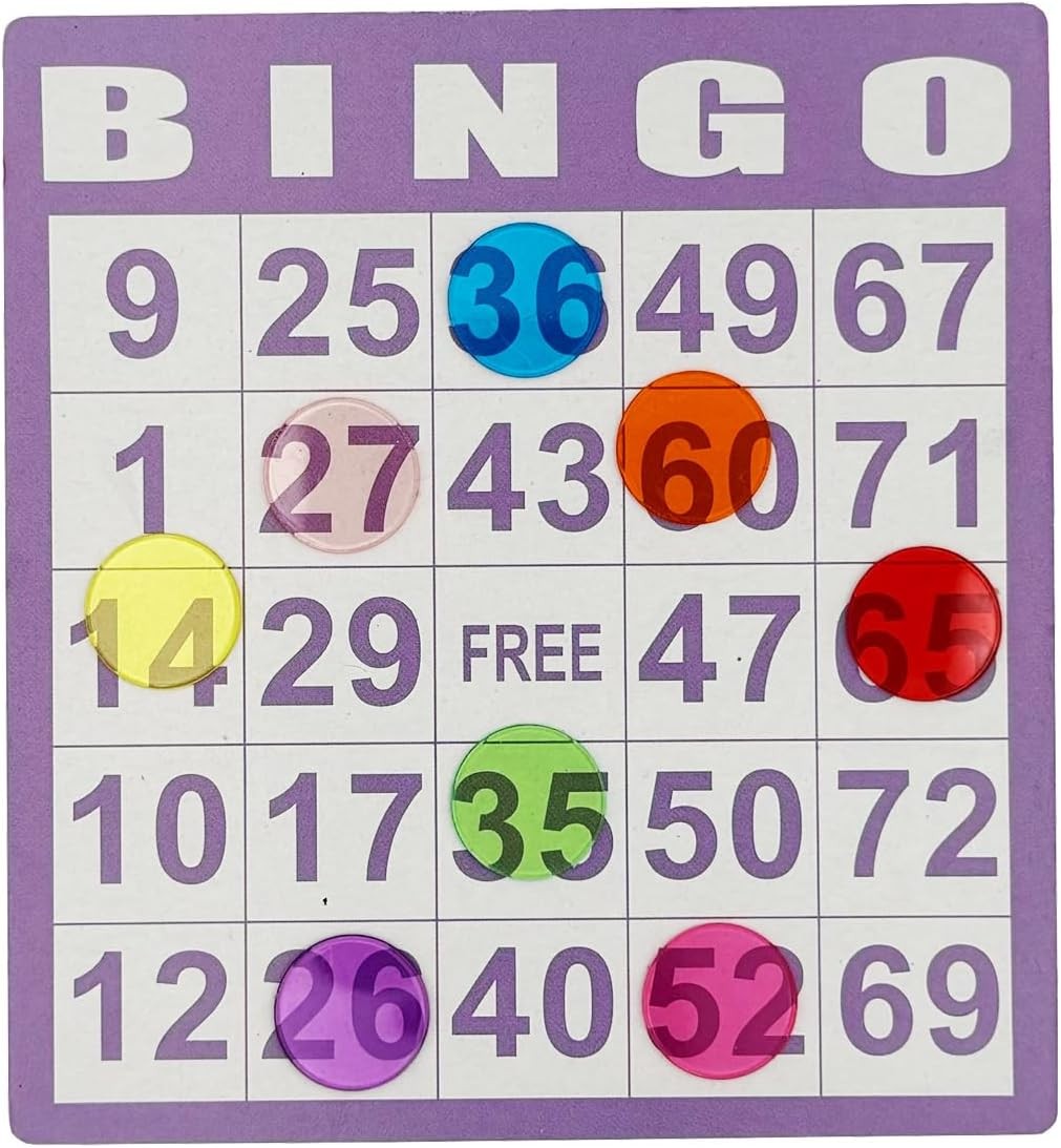 500 Pcs of 3/4 inch Transparent 8 Color Clear Bingo Counting Chips Plastic…