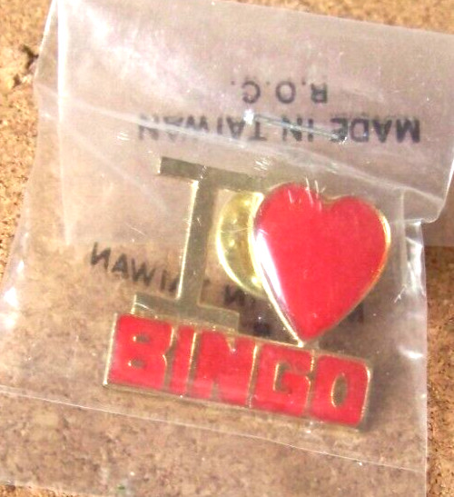 I Heart ( Love ) Bingo post & butterfly clip back