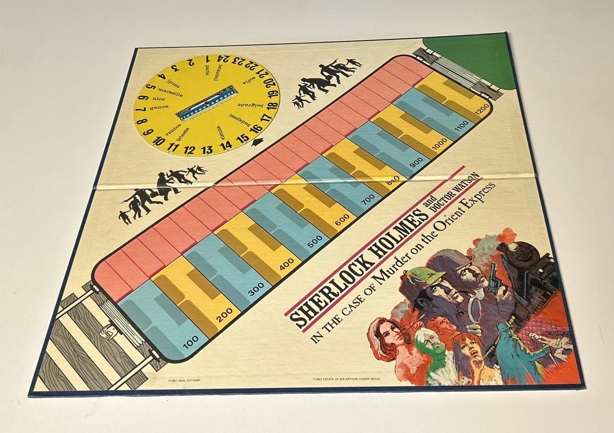 Vintage 1967 Sherlock Holmes Murder on the Orient Express Board Game Complete