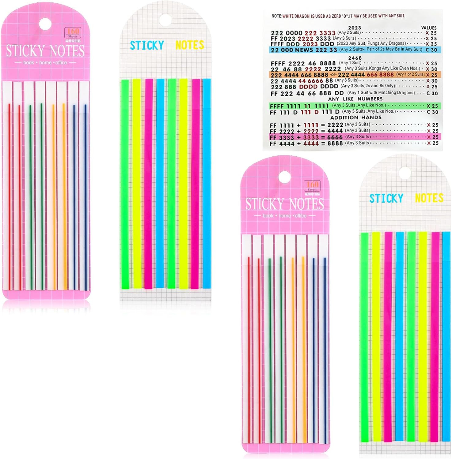 320Pcs Mahjong Card Line Finder Highlighter Tape Mahjong Line Highlighter Stripe