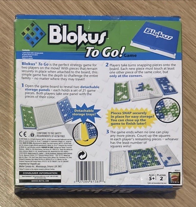 **100% COMPLETE** Blokus To Go Game Mattel 2009 Perfect Travel Entertainment