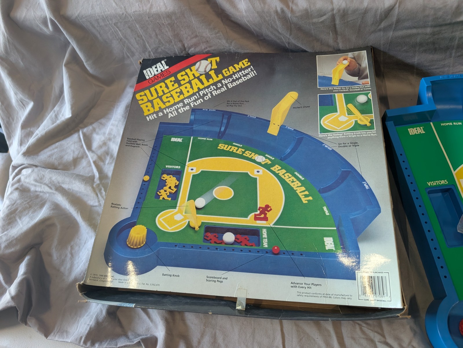 1986 Ideal Sure Shot Baseball Game toy vintage board interactive hit ball