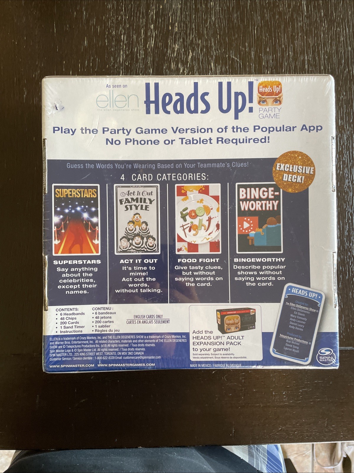 Heads Up! Party Family Card Game As Seen On Ellen 3rd Edition, Spin Master, New